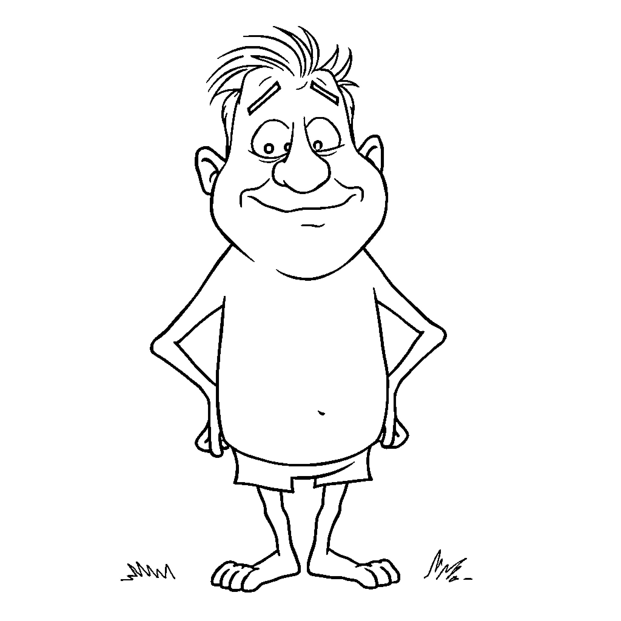 Girl with a Whimsical Expression Coloring Page (free black-and-white line drawing printable PDF for all, from beginners to advanced learners, including children, teens, adults, and seniors)