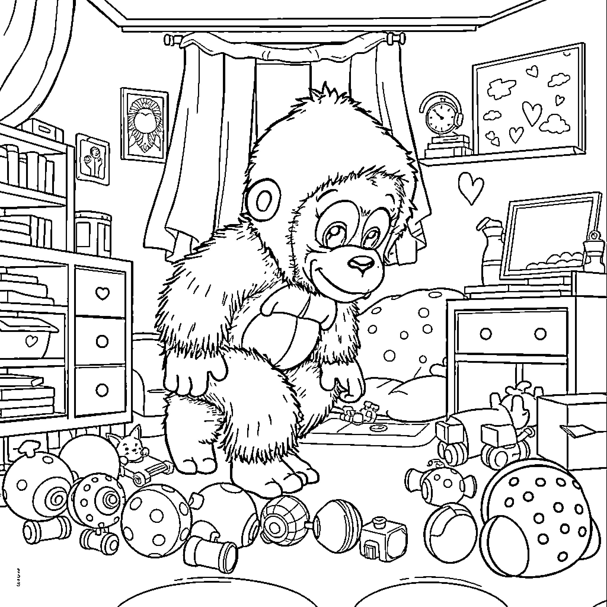 Tanjiro's Cozy Bedroom Adventure Coloring Page (free black-and-white line drawing printable PDF for all, from beginners to advanced learners, including children, teens, adults, and seniors)