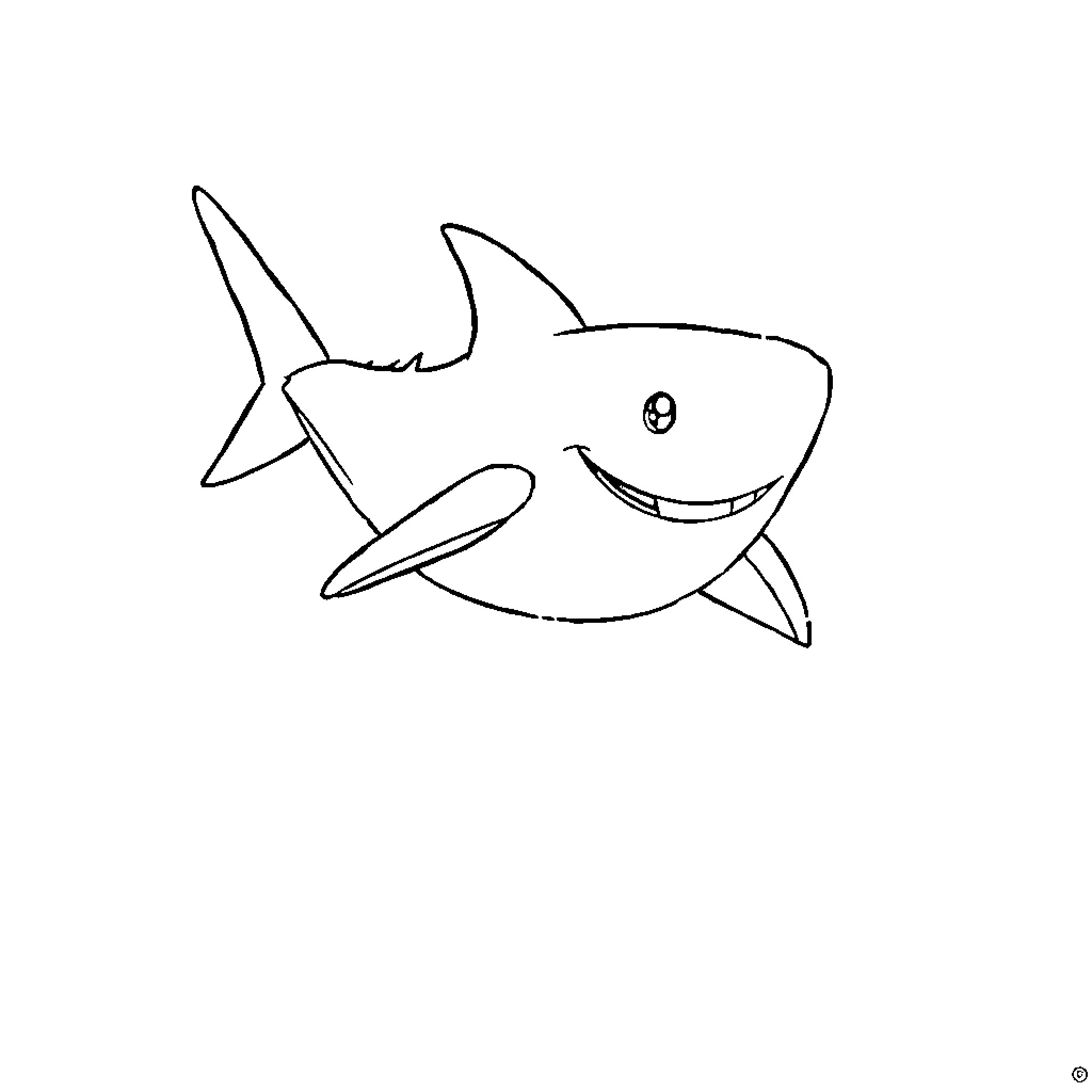 Manta Raya smiling happily Coloring Page (free black-and-white line drawing printable PDF for all, from beginners to advanced learners, including children, teens, adults, and seniors)
