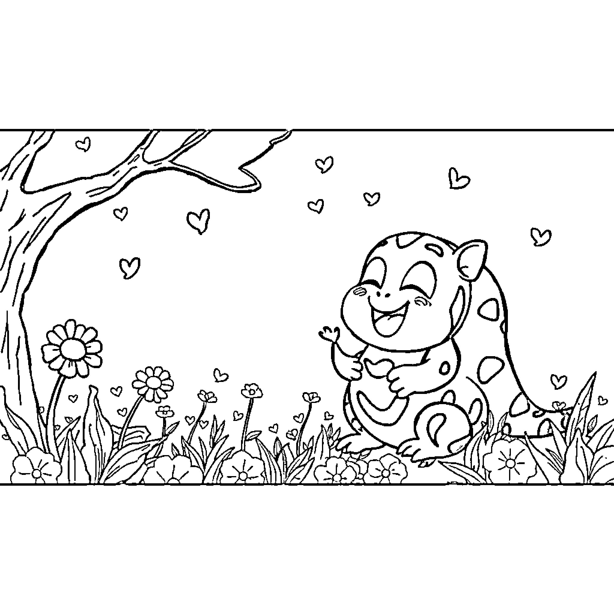 Tralalero playful cat enjoying nature's beauty Coloring Page (free black-and-white line drawing printable PDF for all, from beginners to advanced learners, including children, teens, adults, and seniors)