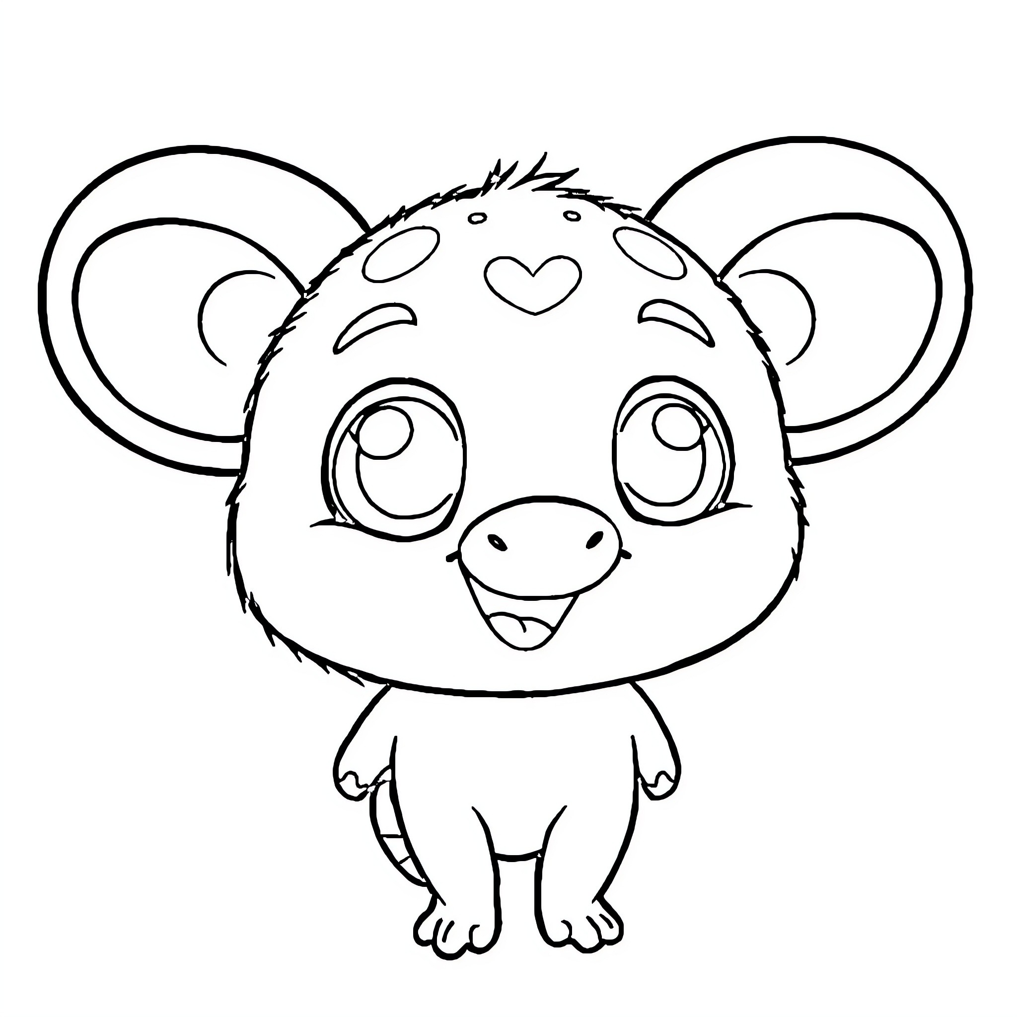 Labubu the adorable and expressive mouse Coloring Page (free black-and-white line drawing printable PDF for all, from beginners to advanced learners, including children, teens, adults, and seniors)