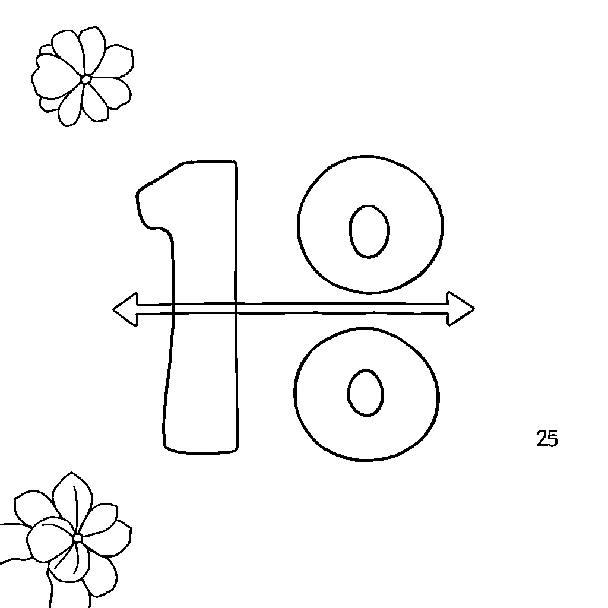 Ratio of shapes and floral elements Coloring Page (free black-and-white line drawing printable PDF for all, from beginners to advanced learners, including children, teens, adults, and seniors)