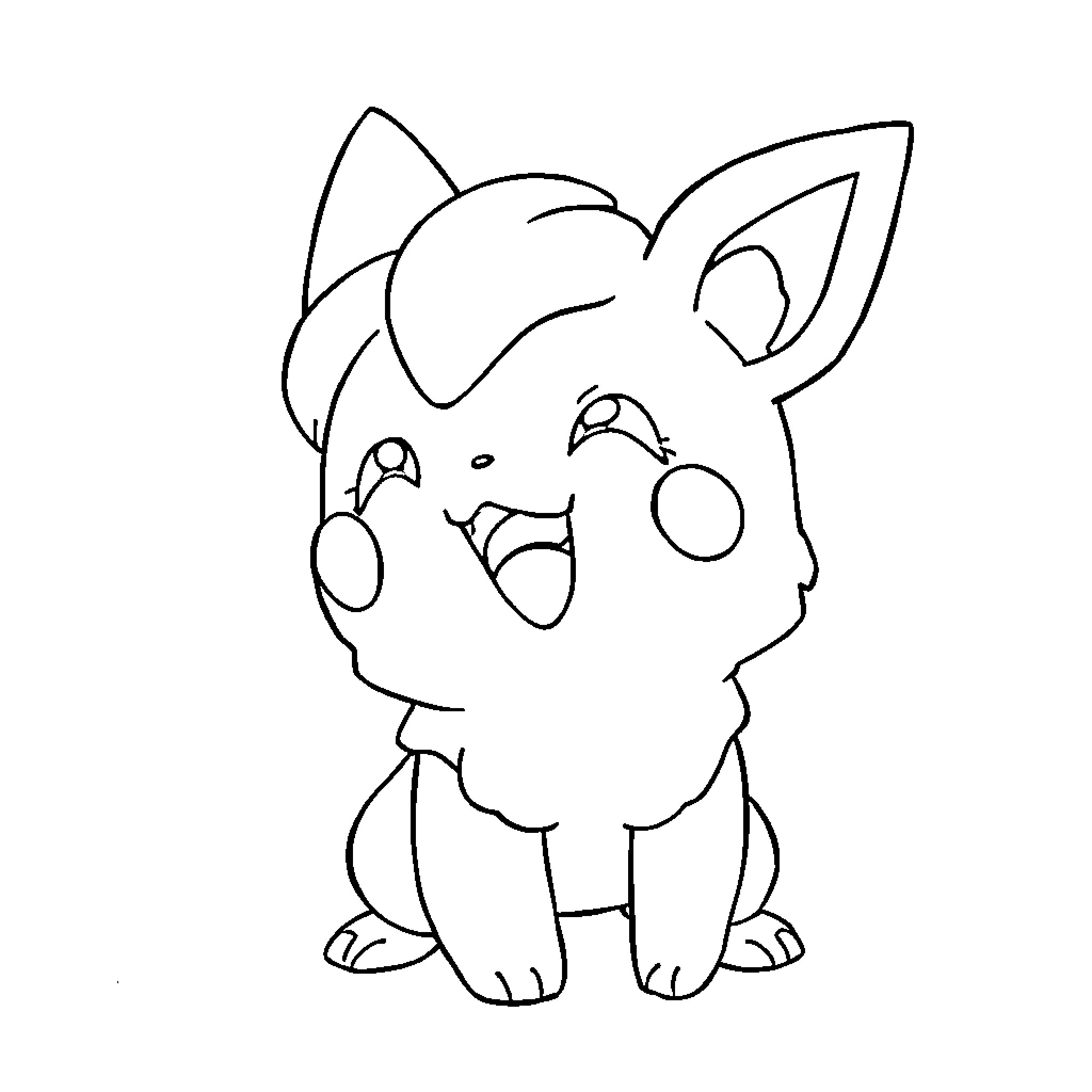 Pokémon Creature Sketch Coloring Page (free black-and-white line drawing printable PDF for all, from beginners to advanced learners, including children, teens, adults, and seniors)