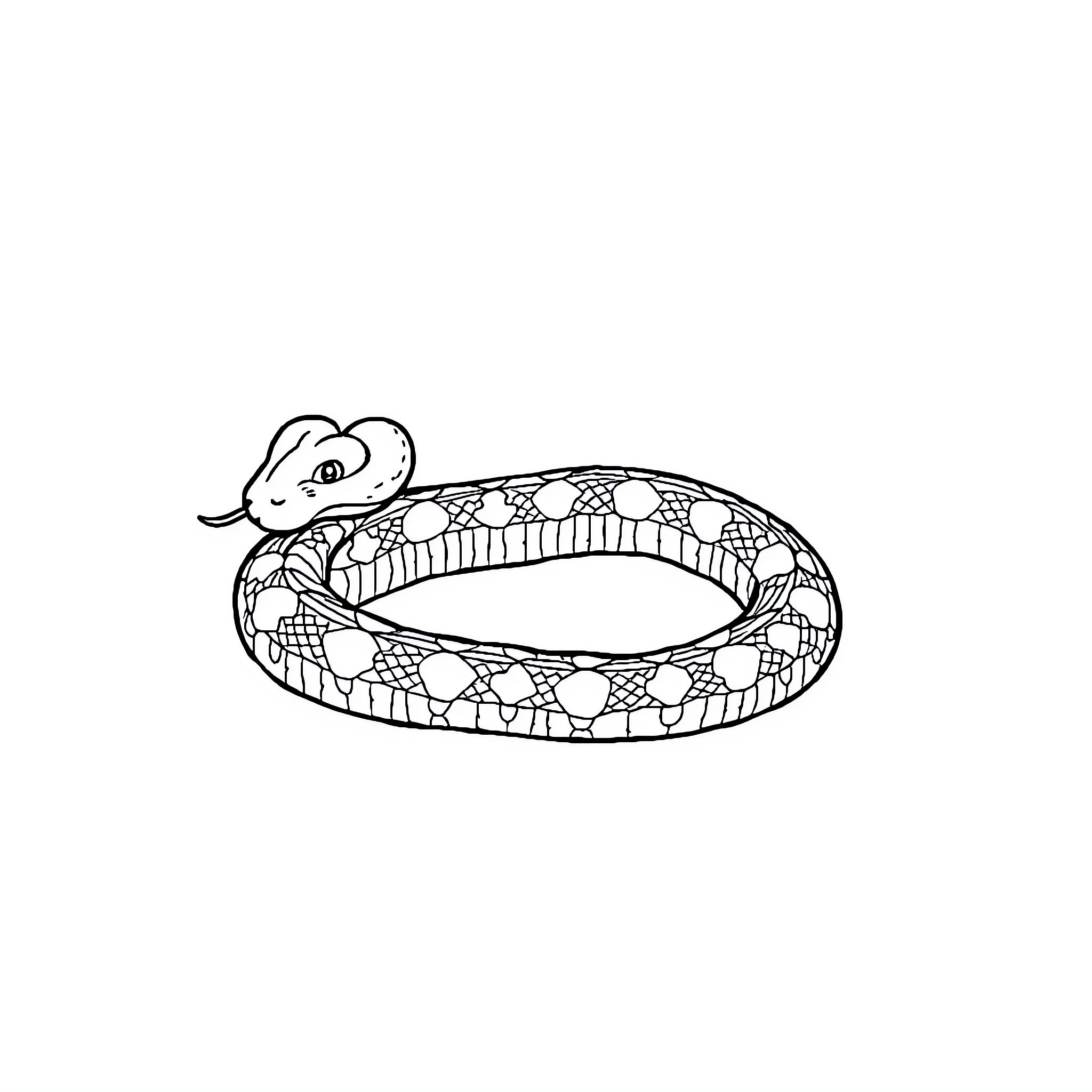 Snake coiled and ready to strike Coloring Page (free black-and-white line drawing printable PDF for all, from beginners to advanced learners, including children, teens, adults, and seniors)