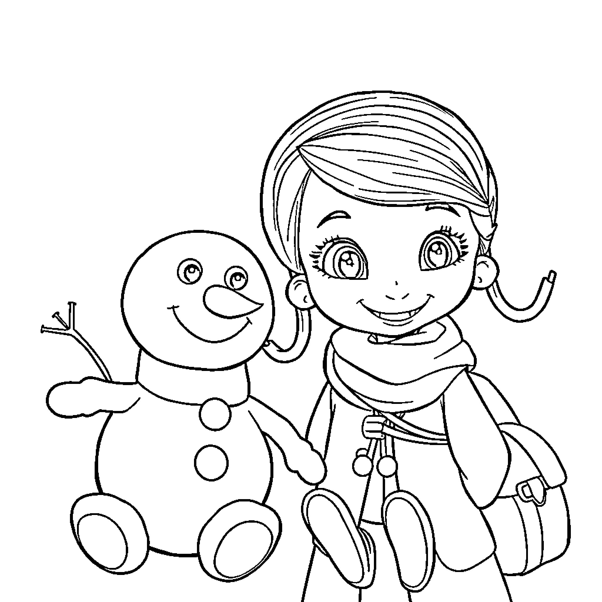 Doc McStuffins caring for her toy friends Coloring Page (free black-and-white line drawing printable PDF for all, from beginners to advanced learners, including children, teens, adults, and seniors)