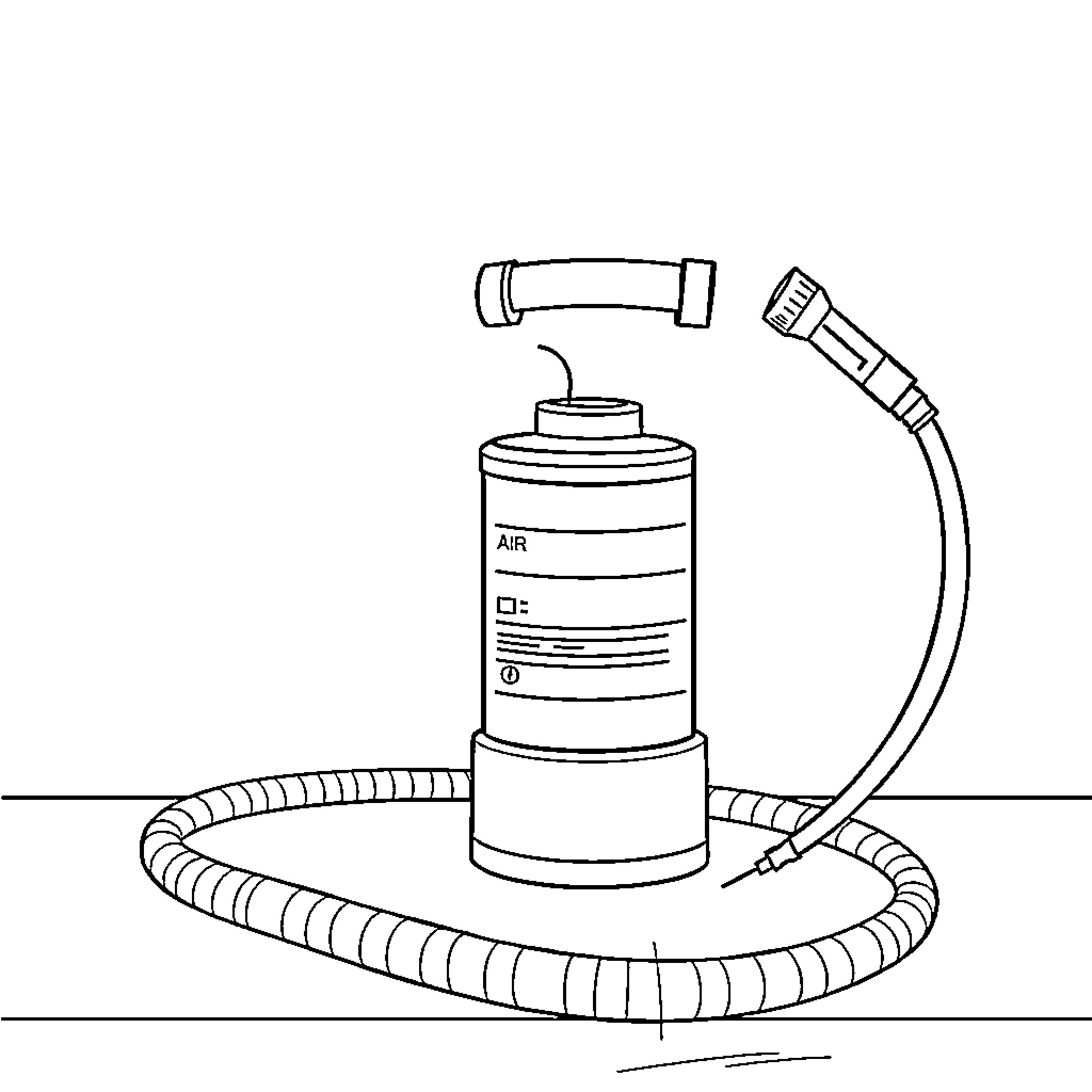 Air Pump Device Illustration Coloring Page (free black-and-white line drawing printable PDF for all, from beginners to advanced learners, including children, teens, adults, and seniors)