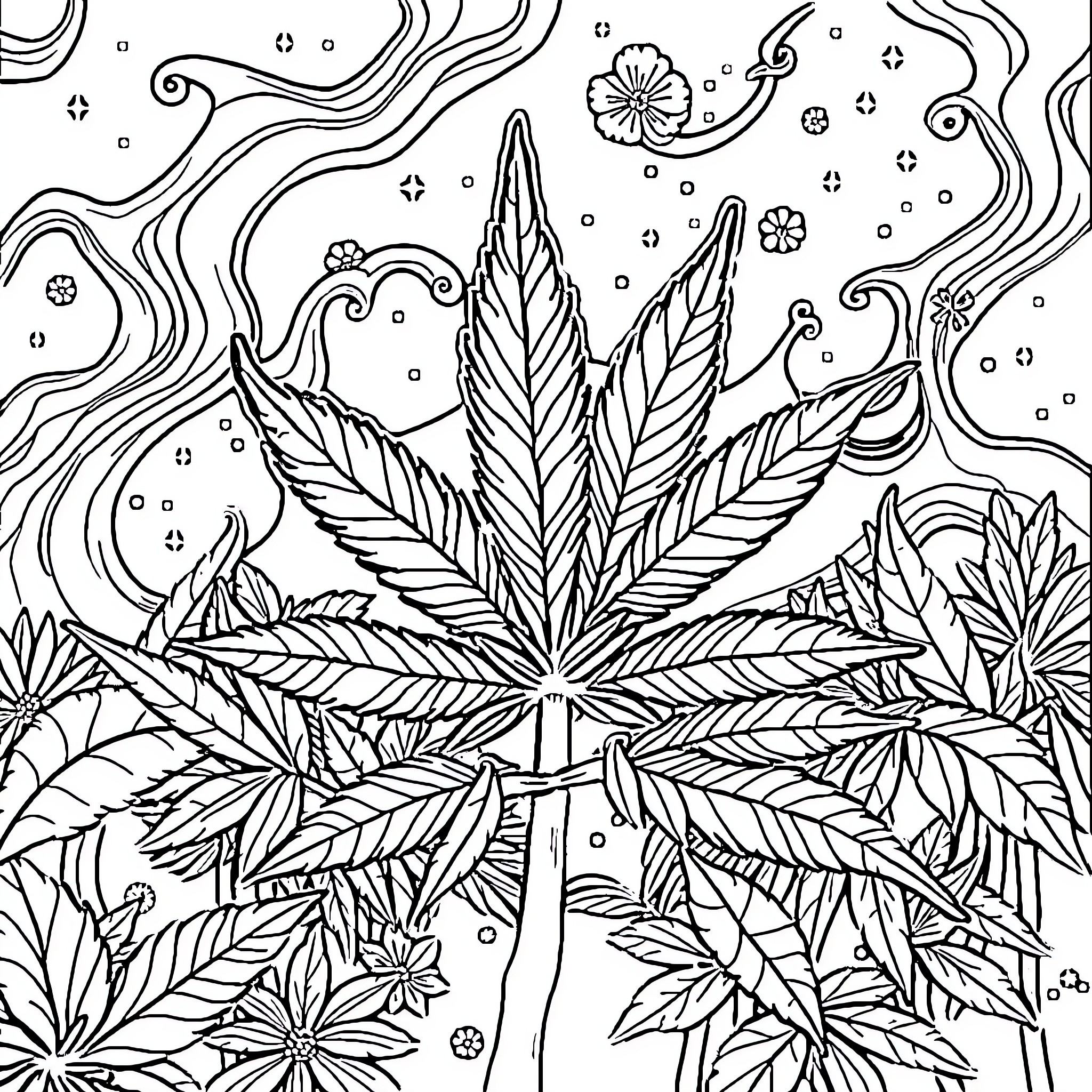 Book of Intricate Botanical Illustrations Coloring Page (free black-and-white line drawing printable PDF for all, from beginners to advanced learners, including children, teens, adults, and seniors)
