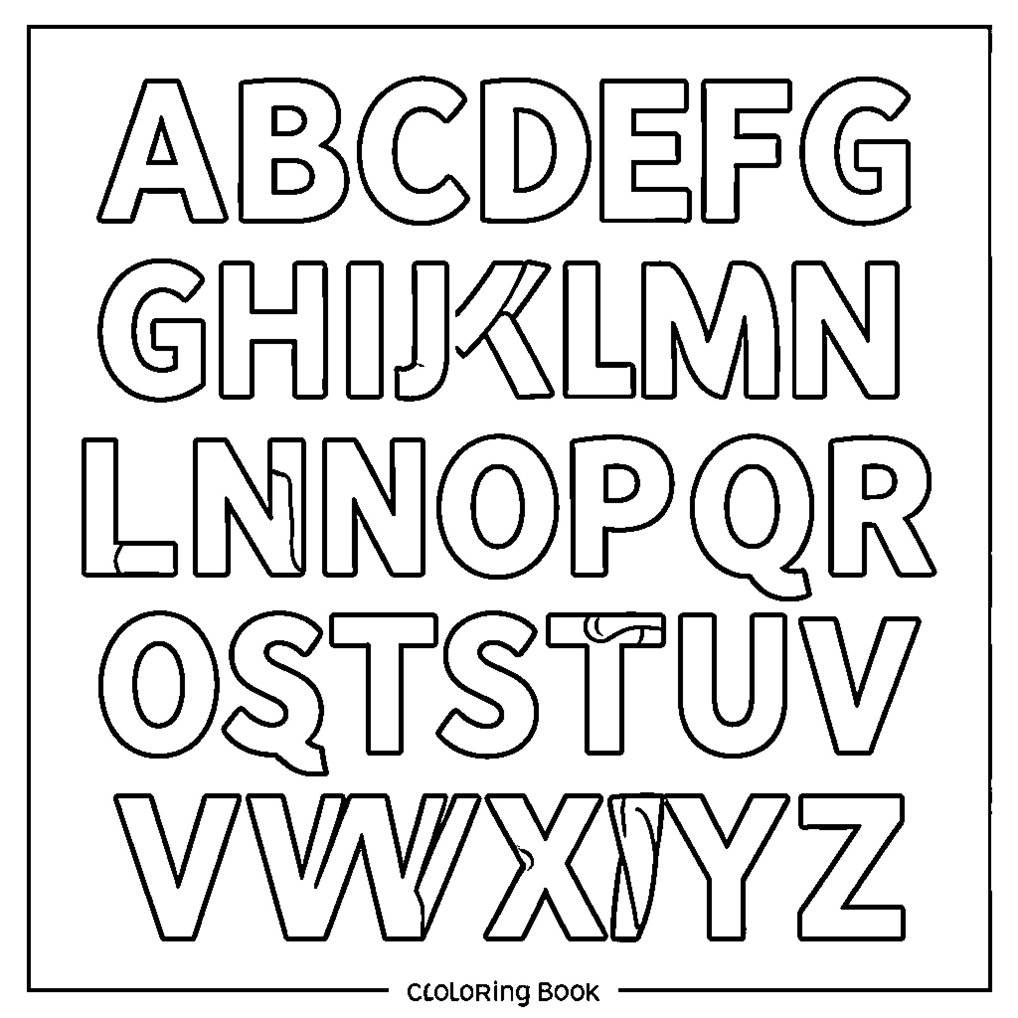 Letter Alphabet Coloring Page Coloring Page (free black-and-white line drawing printable PDF for all, from beginners to advanced learners, including children, teens, adults, and seniors)