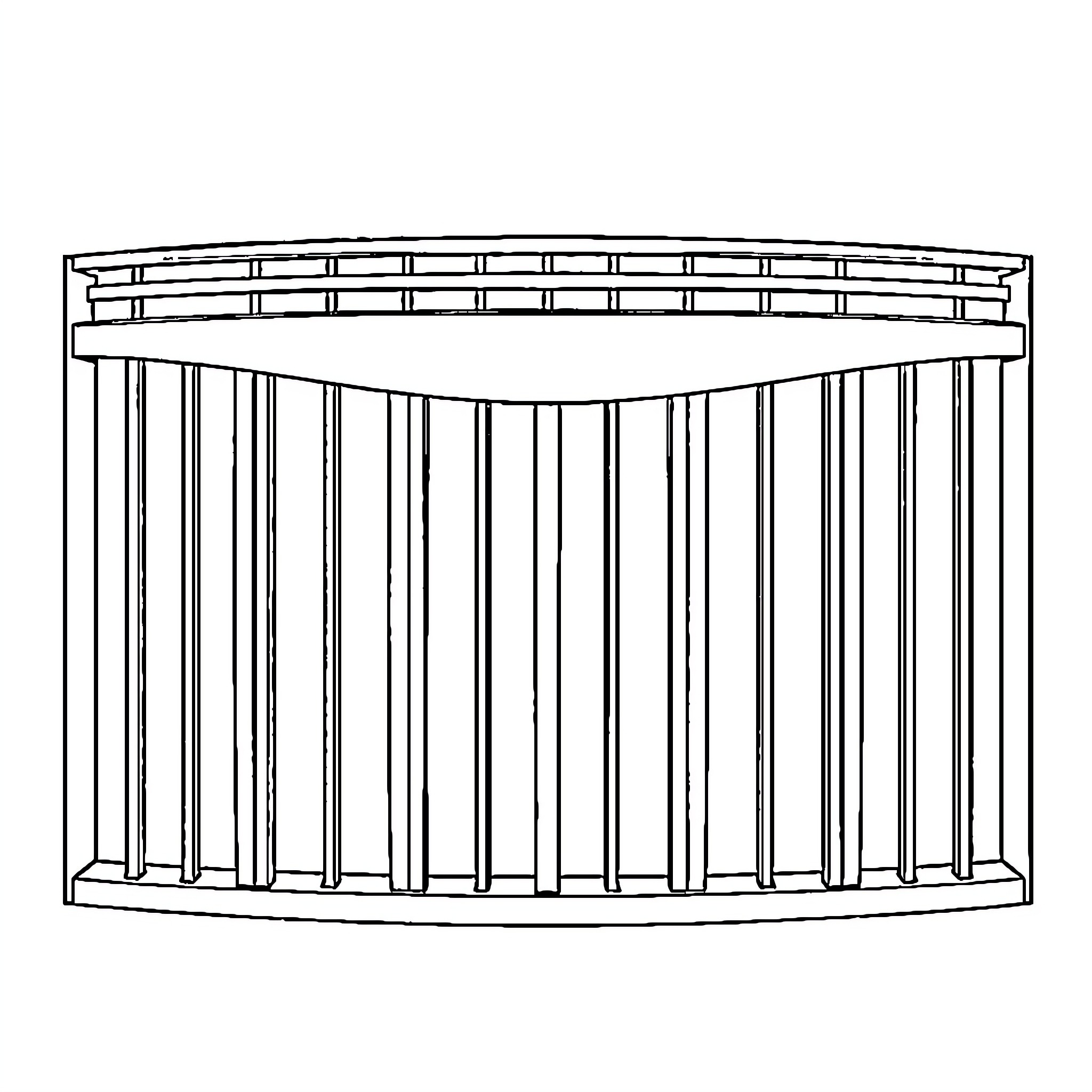 Grille with geometric architectural structure Coloring Page (free black-and-white line drawing printable PDF for all, from beginners to advanced learners, including children, teens, adults, and seniors)