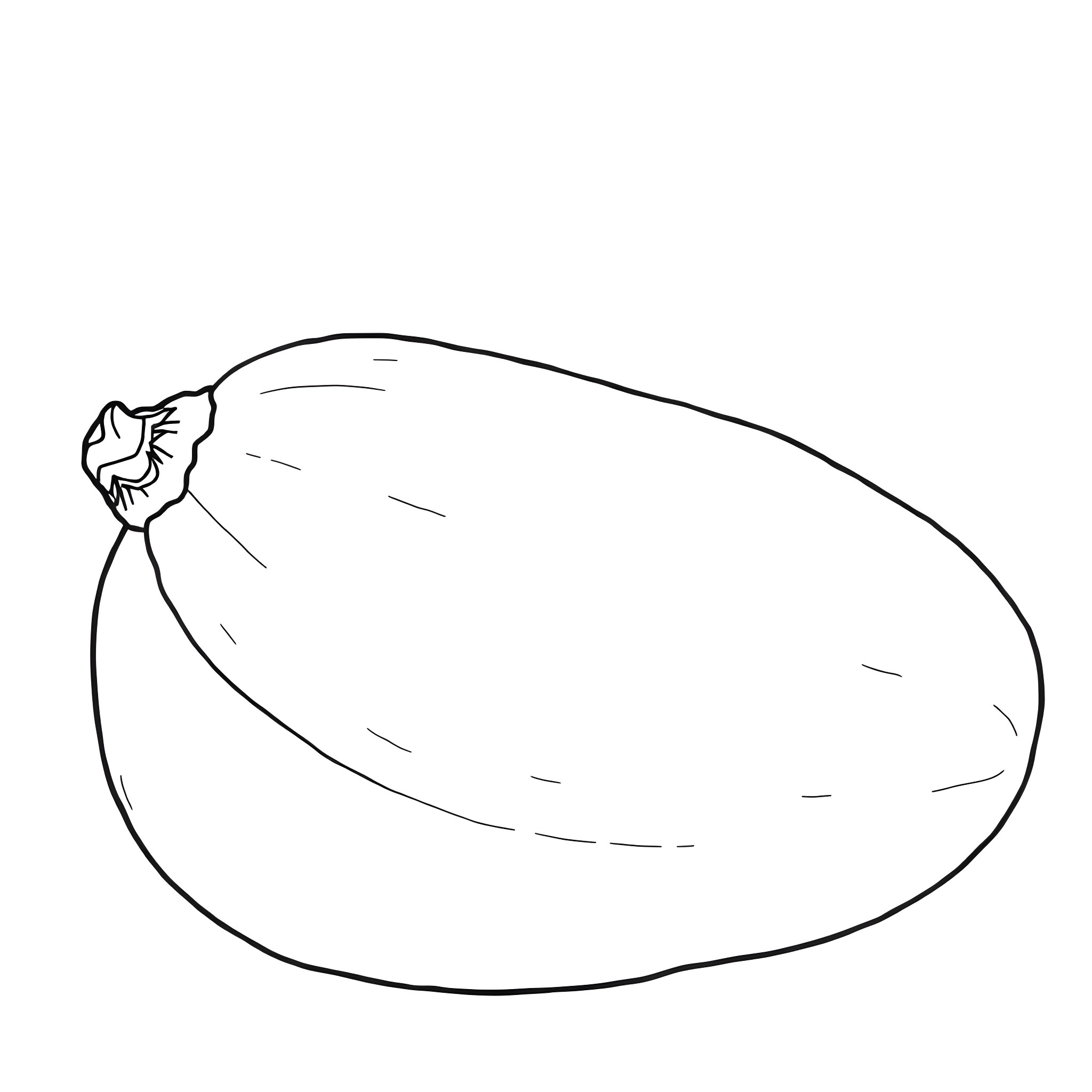 Cucumber resting on a surface Coloring Page (free black-and-white line drawing printable PDF for all, from beginners to advanced learners, including children, teens, adults, and seniors)