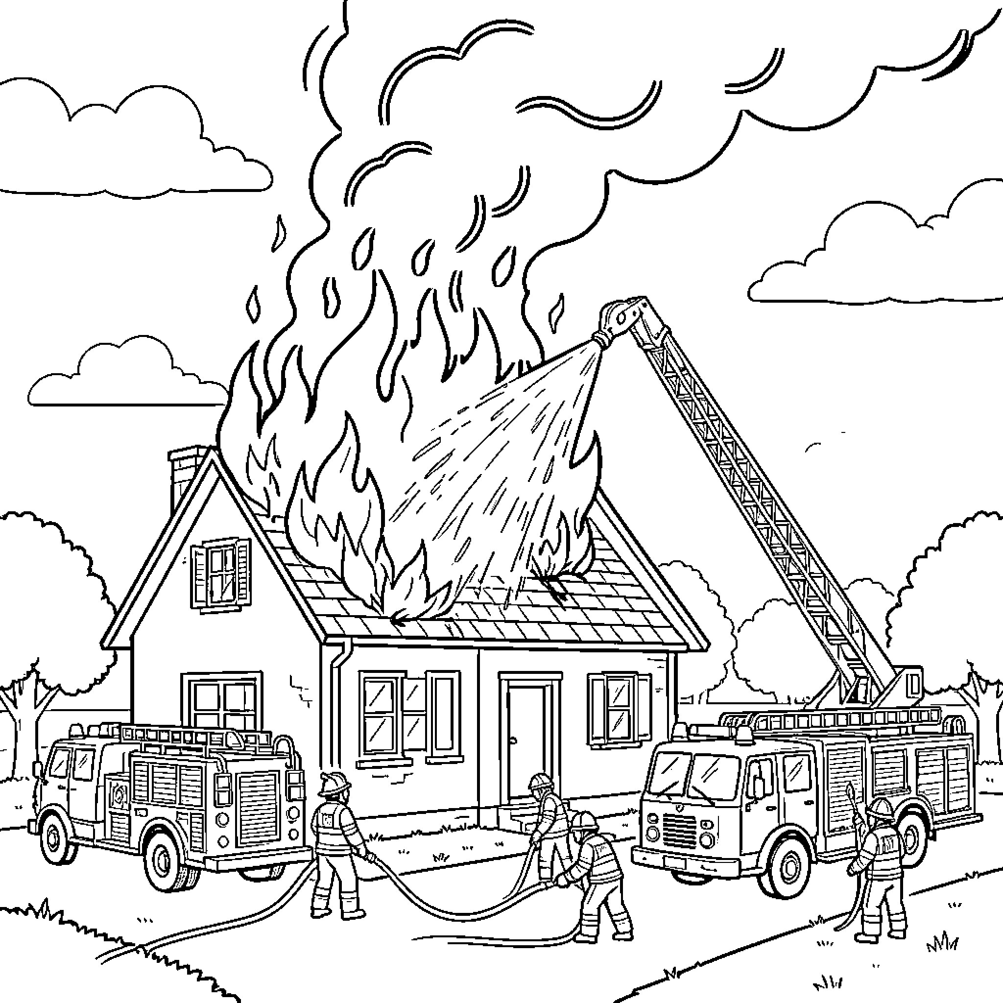 Fire Pic Building Coloring Best Fire Coloring Pages (Free Printable PDF)