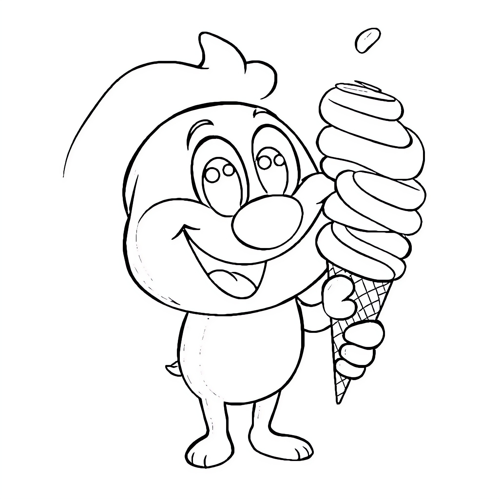 Bluey enjoying a sweet treat Coloring Page (free black-and-white line drawing printable PDF for all, from beginners to advanced learners, including children, teens, adults, and seniors)