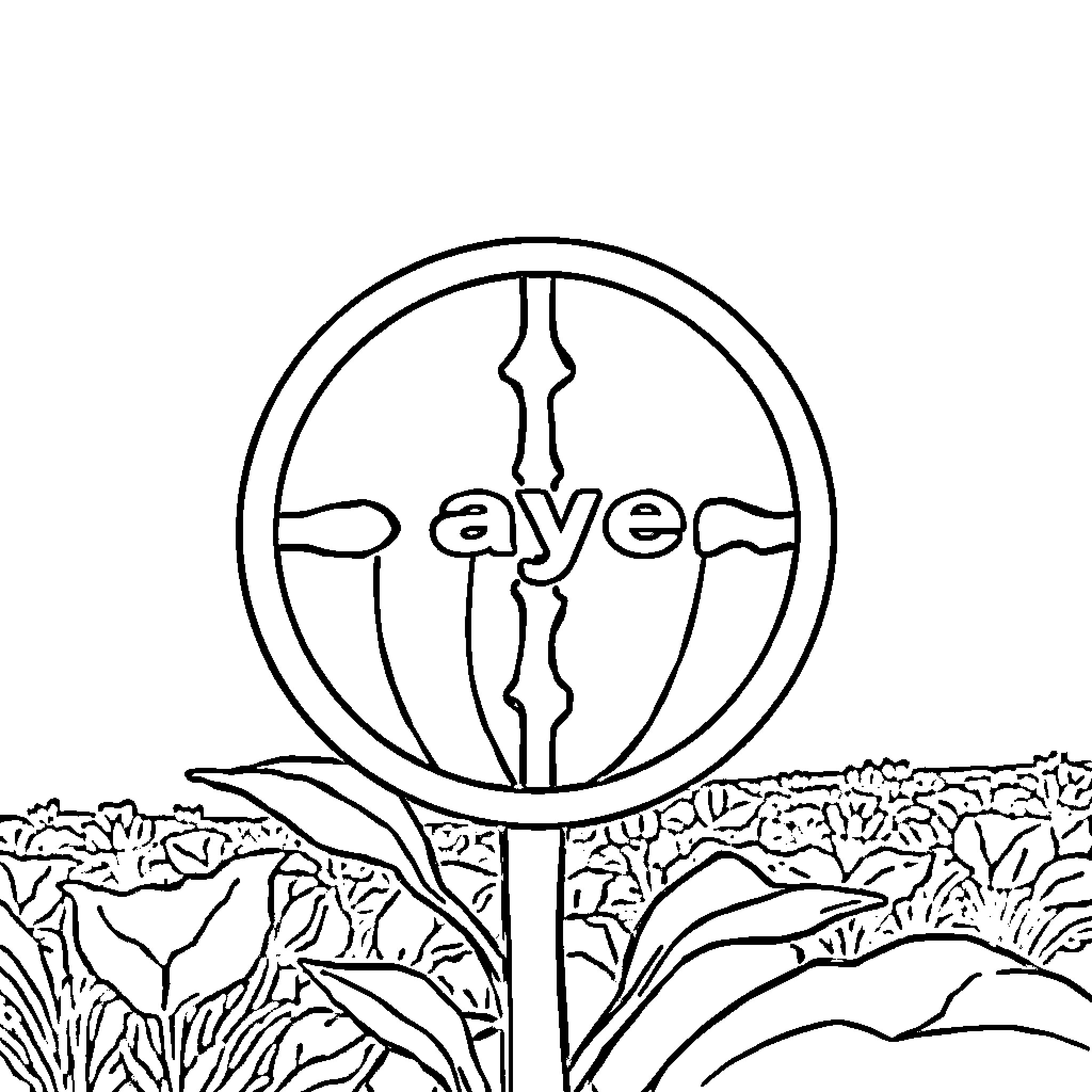 Channel Seed Sower in Pastoral Landscape Coloring Page (free black-and-white line drawing printable PDF for all, from beginners to advanced learners, including children, teens, adults, and seniors)
