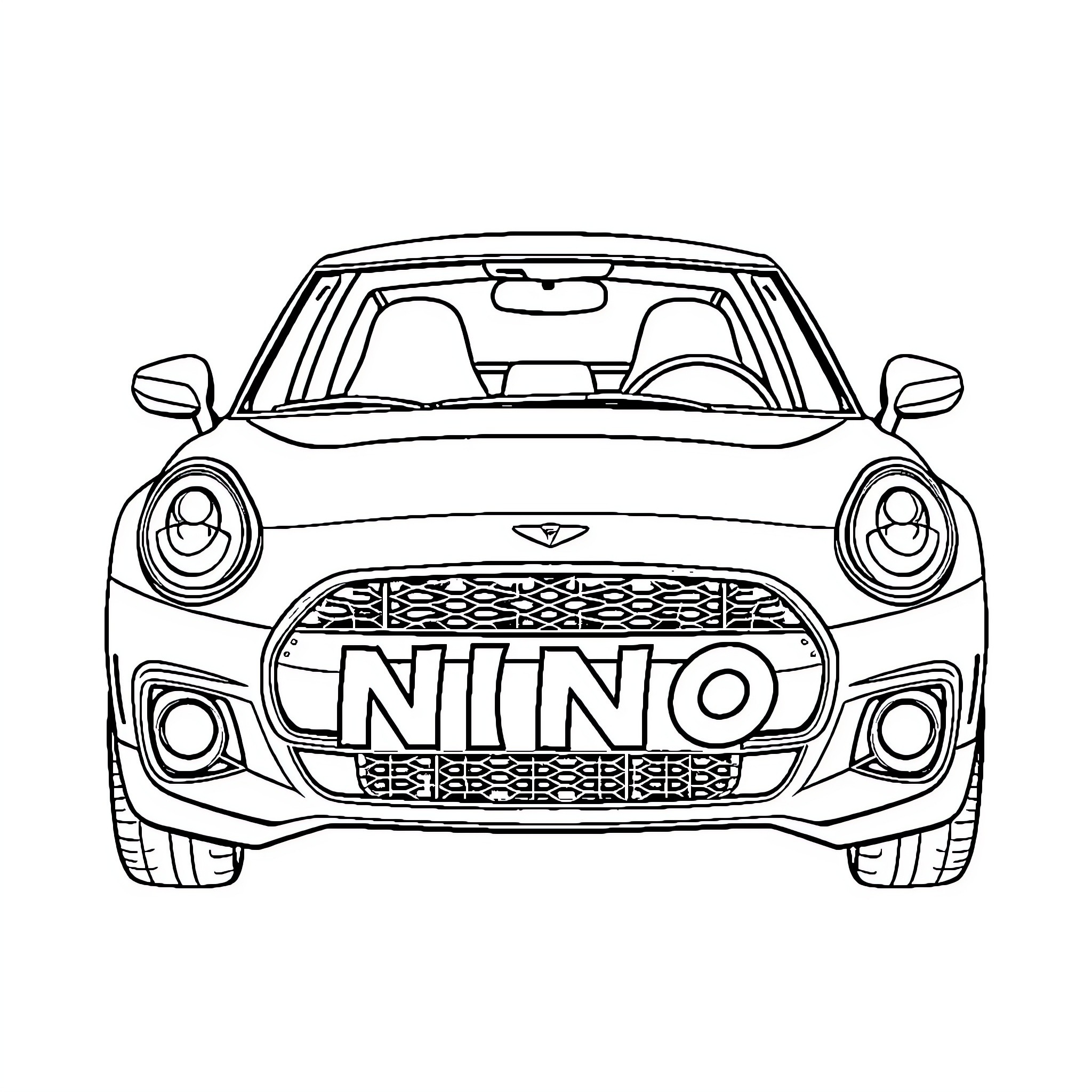 Niño enjoying a stylish car ride Coloring Page (free black-and-white line drawing printable PDF for all, from beginners to advanced learners, including children, teens, adults, and seniors)
