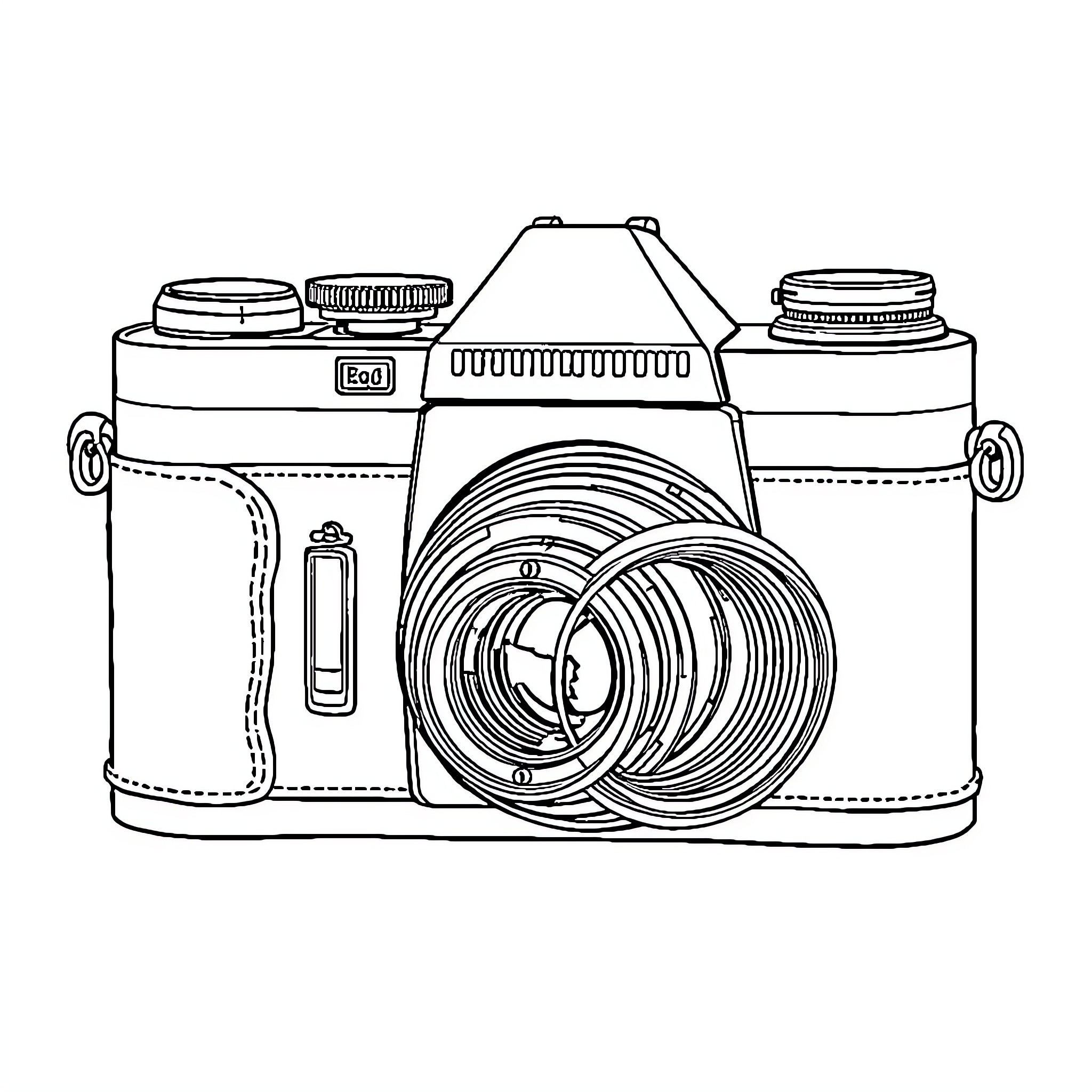 Camera capturing a moment in time Coloring Page (free black-and-white line drawing printable PDF for all, from beginners to advanced learners, including children, teens, adults, and seniors)
