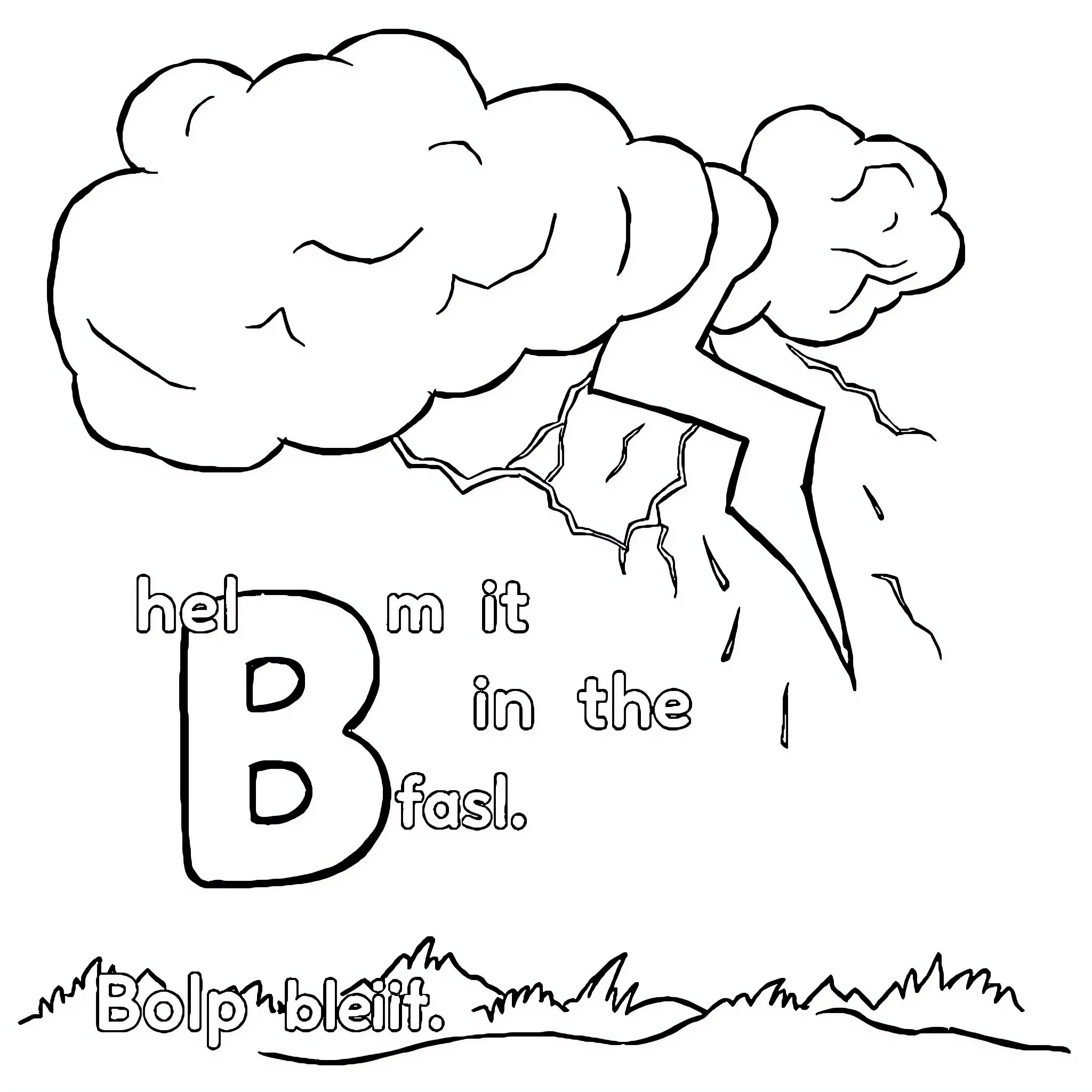 Bolt hit it in the fast Coloring Page (free black-and-white line drawing printable PDF for all, from beginners to advanced learners, including children, teens, adults, and seniors)