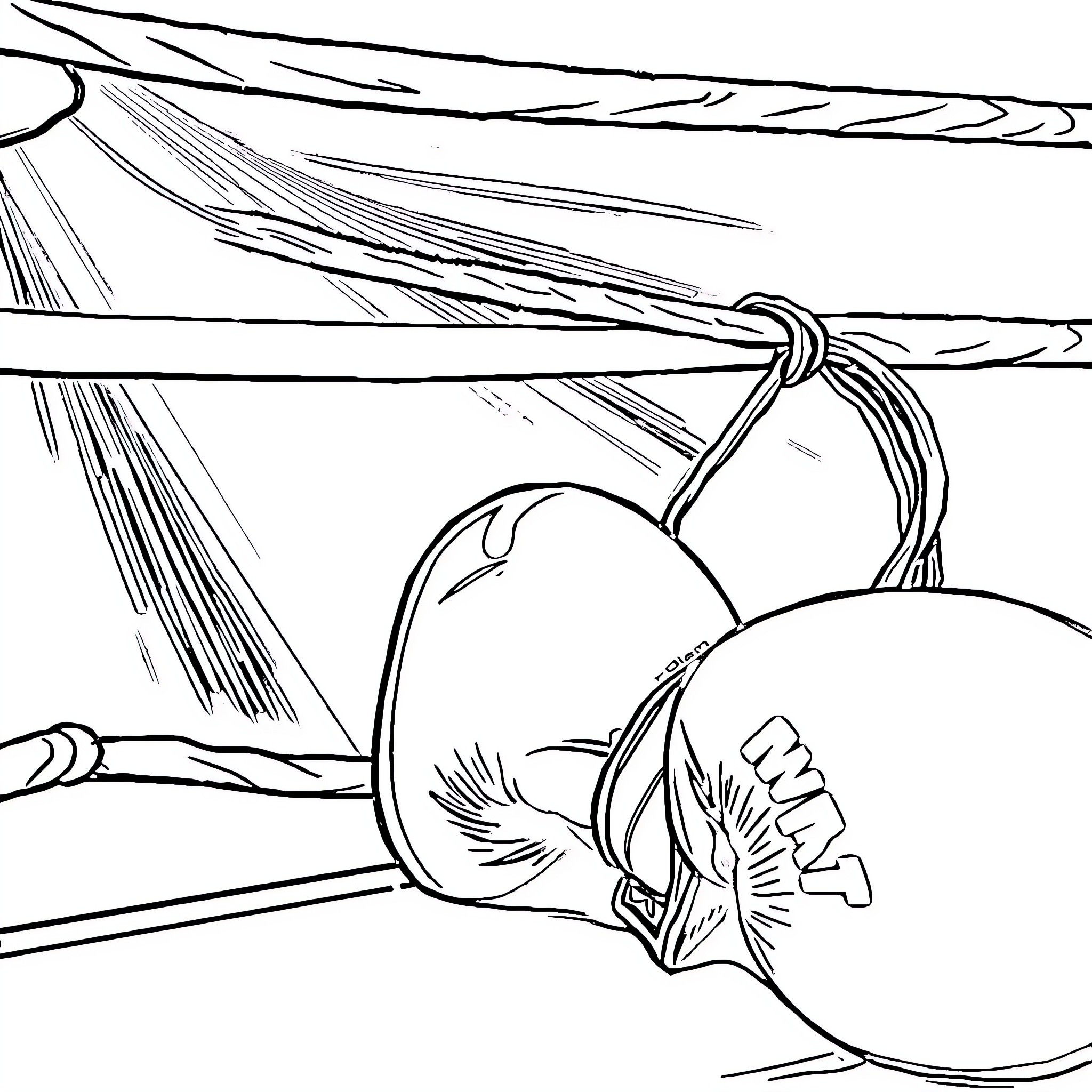 Boxing Glove Preparing for Intense Bout Coloring Page (free black-and-white line drawing printable PDF for all, from beginners to advanced learners, including children, teens, adults, and seniors)