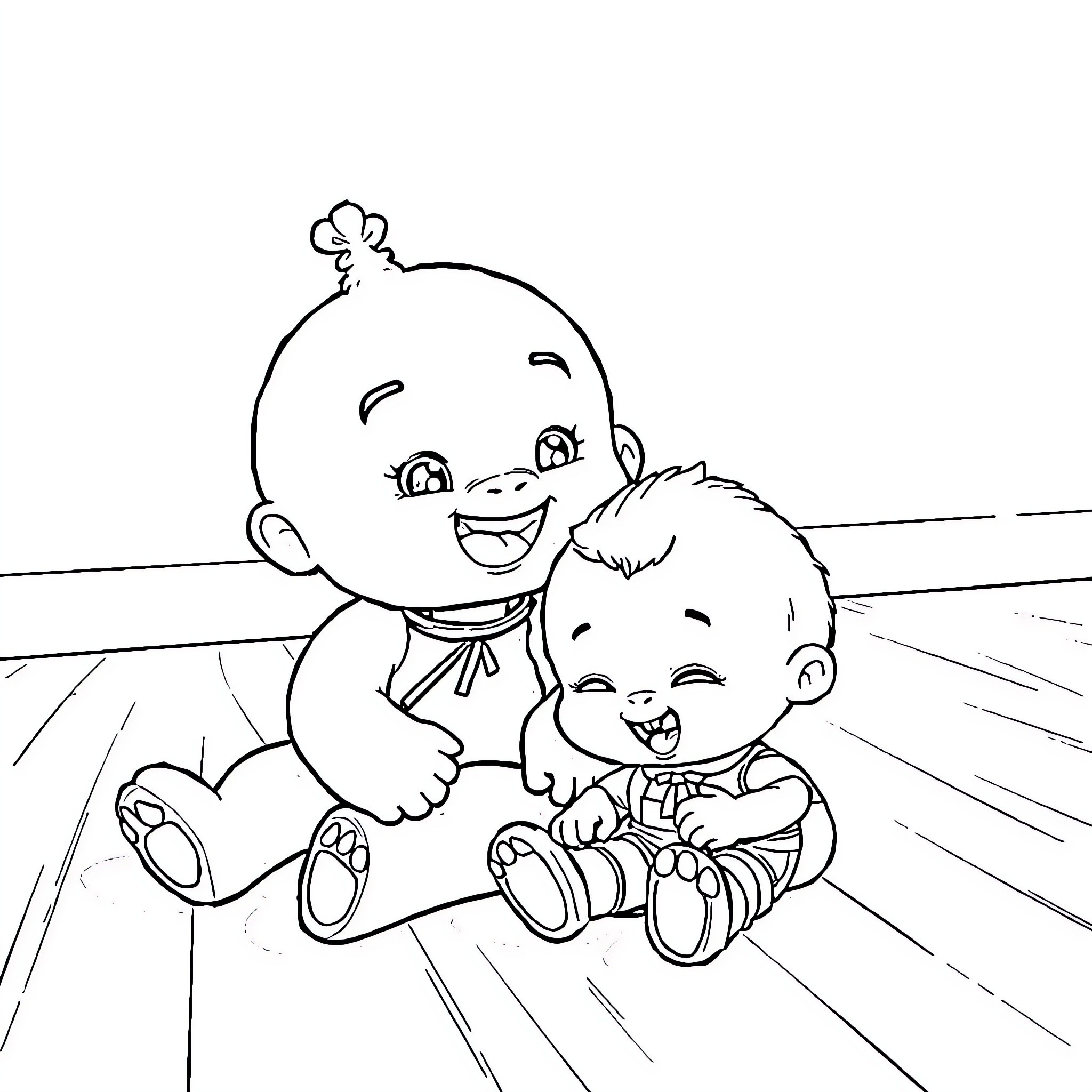 Labubu's Playful Companions Coloring Page (free black-and-white line drawing printable PDF for all, from beginners to advanced learners, including children, teens, adults, and seniors)