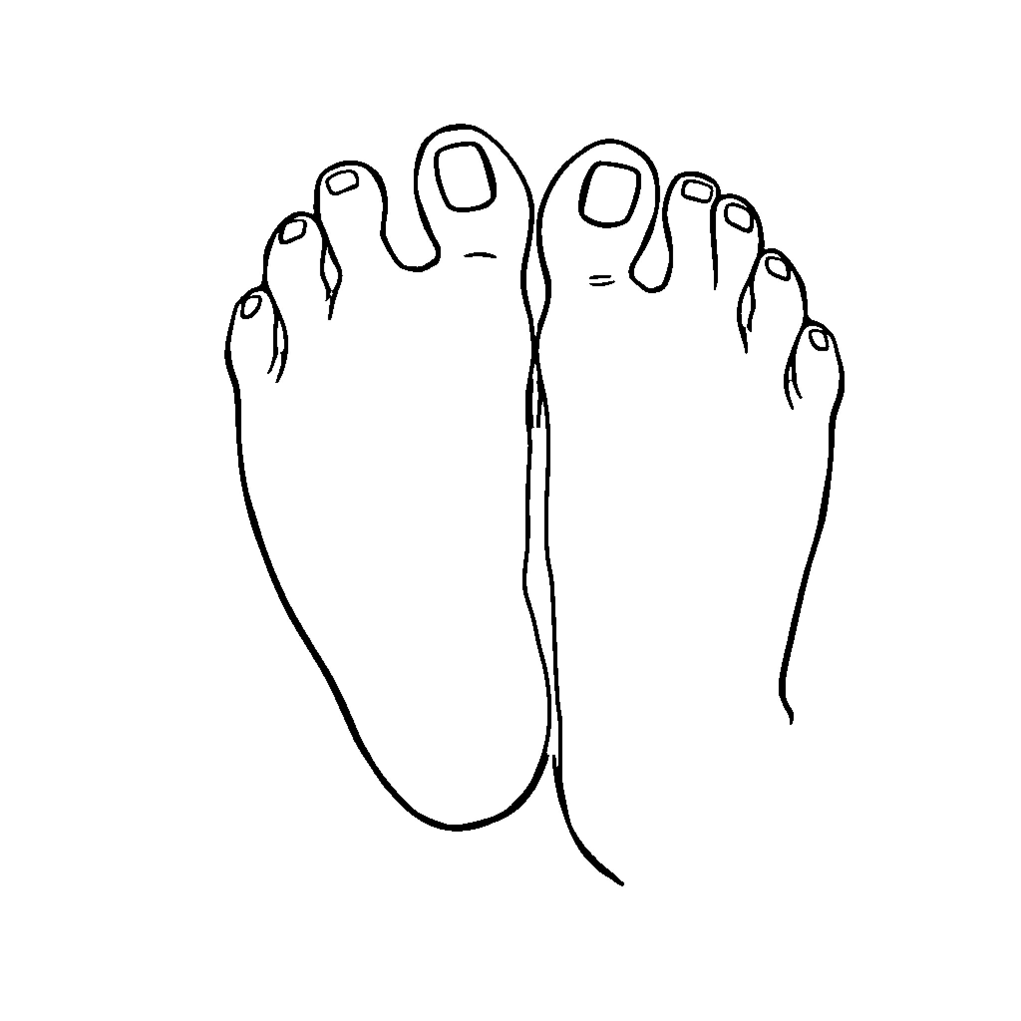 Foot in a relaxed position Coloring Page (free black-and-white line drawing printable PDF for all, from beginners to advanced learners, including children, teens, adults, and seniors)