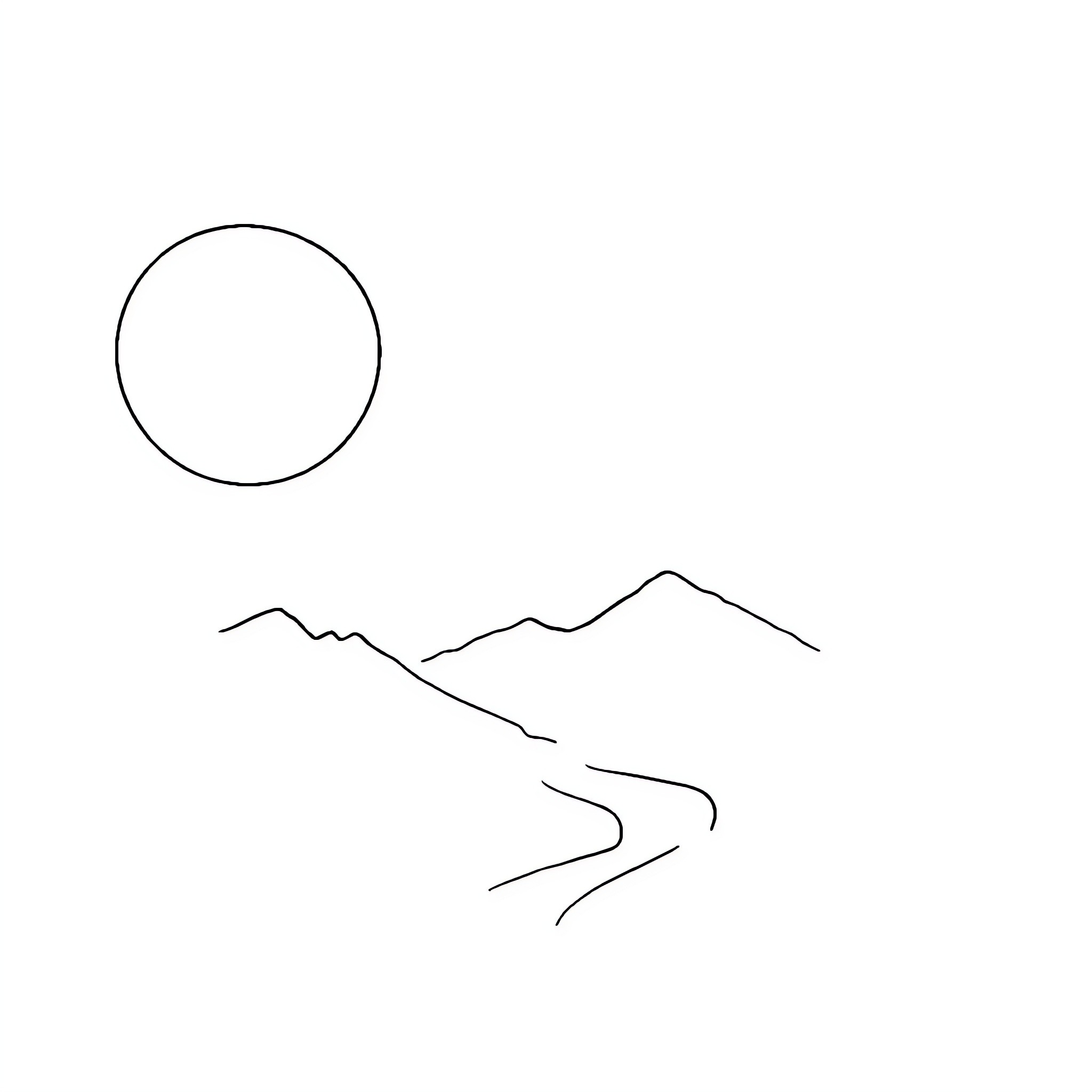 बच्चा exploring the mountains Coloring Page (free black-and-white line drawing printable PDF for all, from beginners to advanced learners, including children, teens, adults, and seniors)