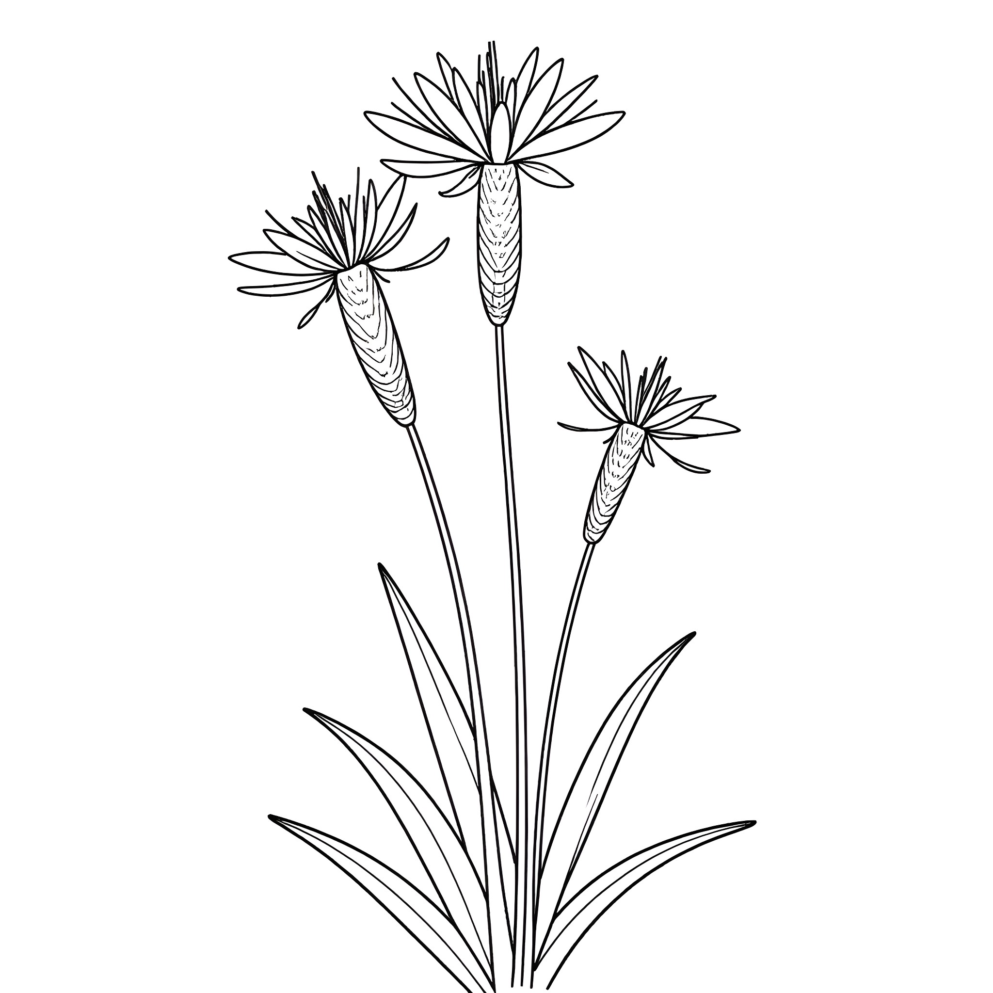 Rattlesnake flowers blooming in the wild Coloring Page (free black-and-white line drawing printable PDF for all, from beginners to advanced learners, including children, teens, adults, and seniors)