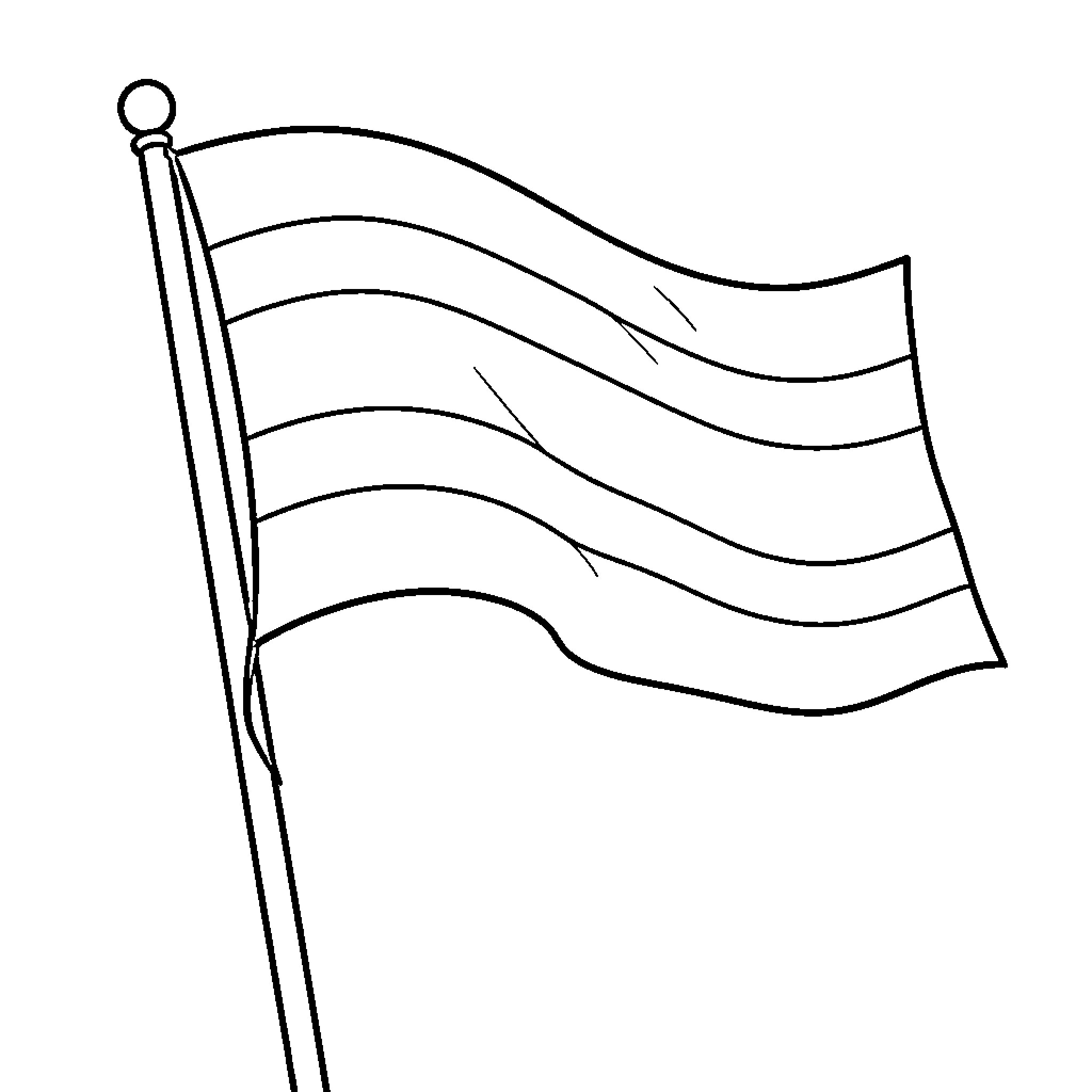 Transgender Flag waving on a tall pole Coloring Page (free black-and-white line drawing printable PDF for all, from beginners to advanced learners, including children, teens, adults, and seniors)