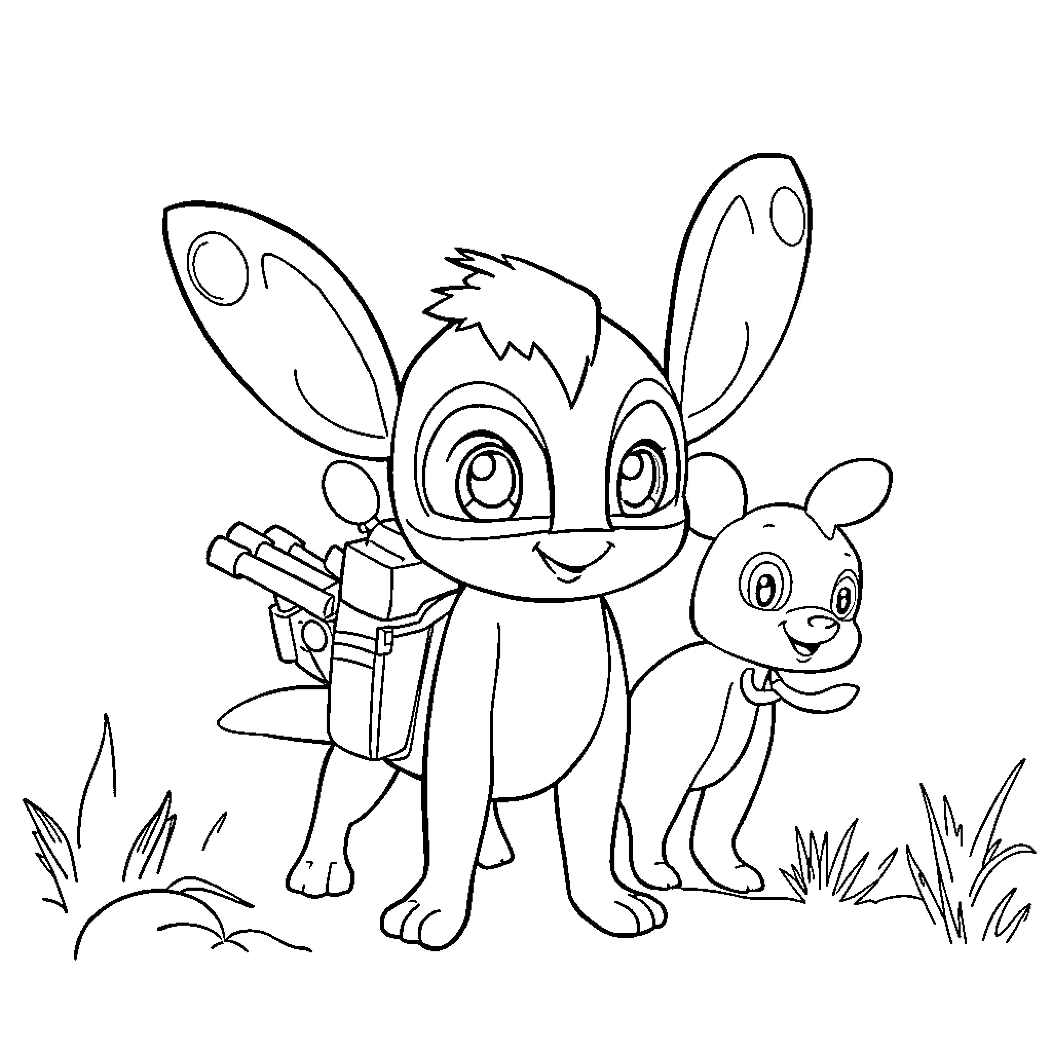 Switch from Cute to Mischievous Coloring Page (free black-and-white line drawing printable PDF for all, from beginners to advanced learners, including children, teens, adults, and seniors)