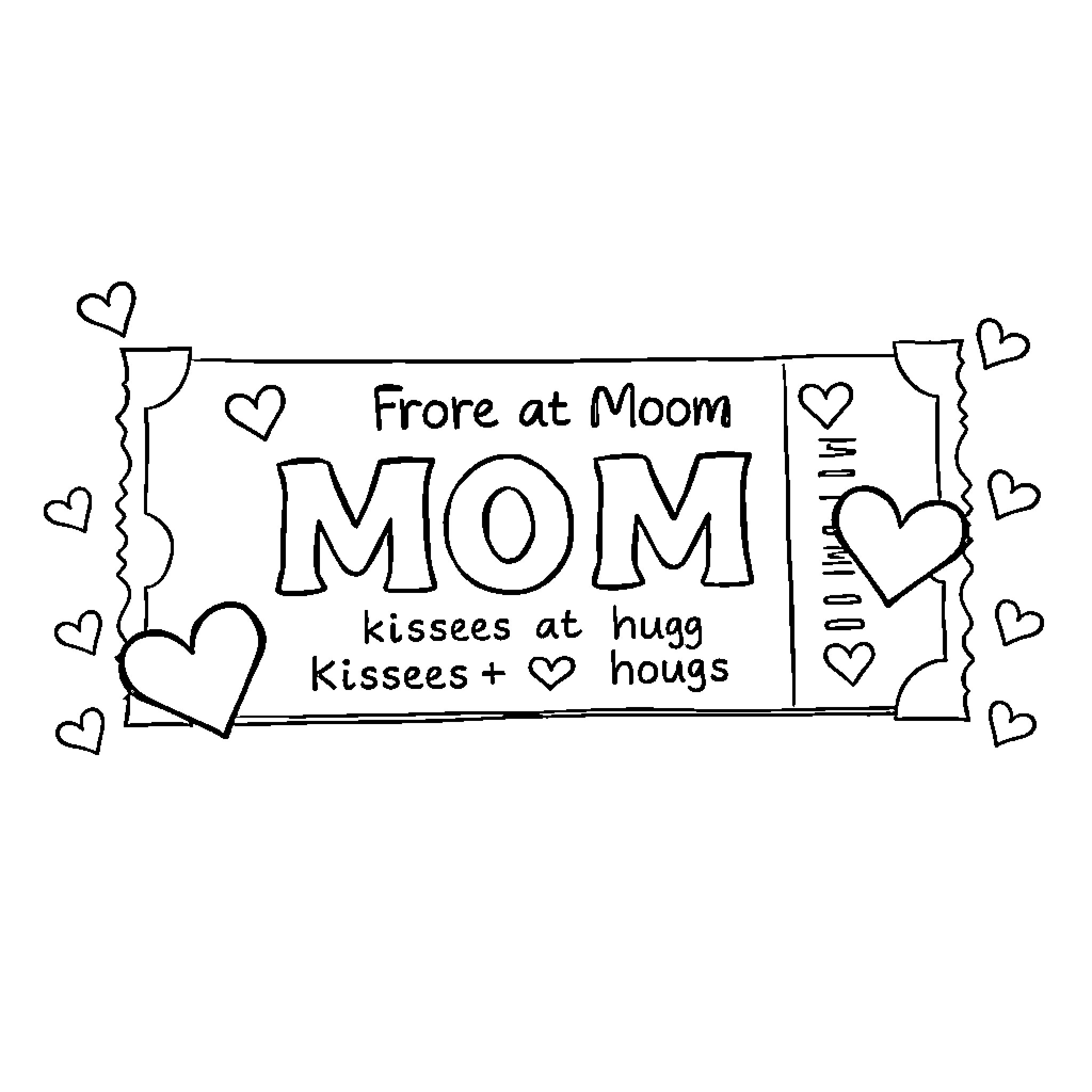 Coupon for heartfelt Mom appreciation Coloring Page (free black-and-white line drawing printable PDF for all, from beginners to advanced learners, including children, teens, adults, and seniors)