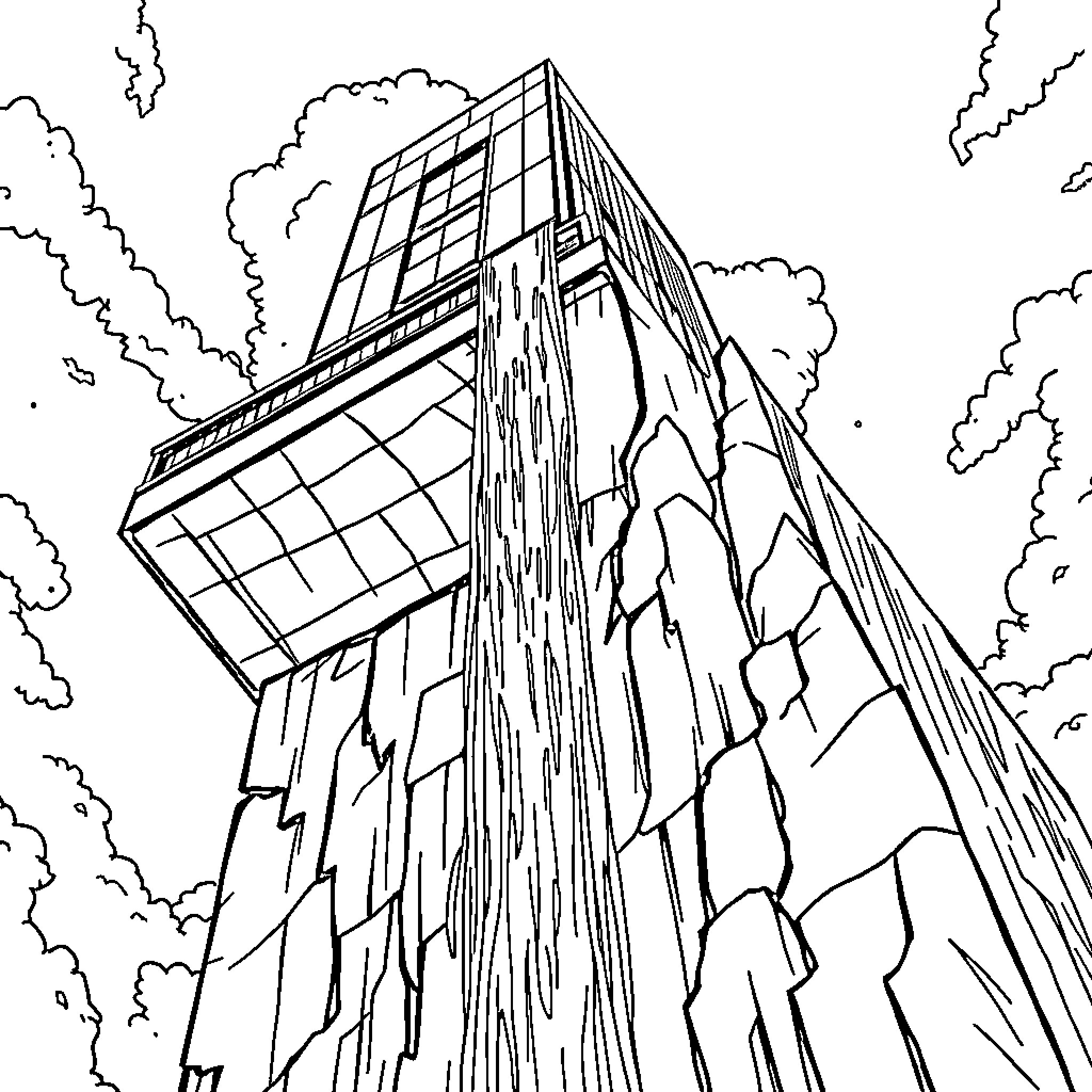 Hinata's Towering Adventure Coloring Page (free black-and-white line drawing printable PDF for all, from beginners to advanced learners, including children, teens, adults, and seniors)