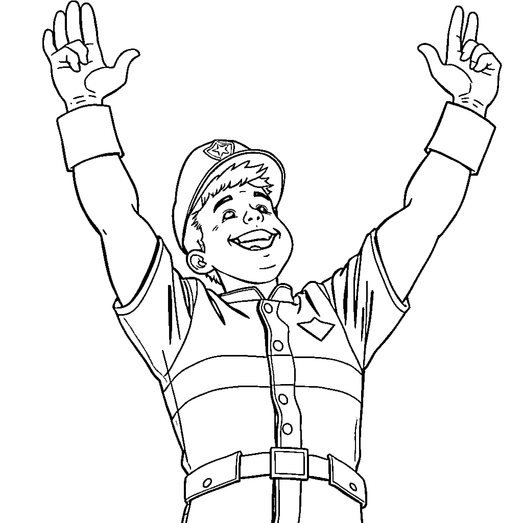 Cole Caufield celebrates a hockey victory Coloring Page (free black-and-white line drawing printable PDF for all, from beginners to advanced learners, including children, teens, adults, and seniors)