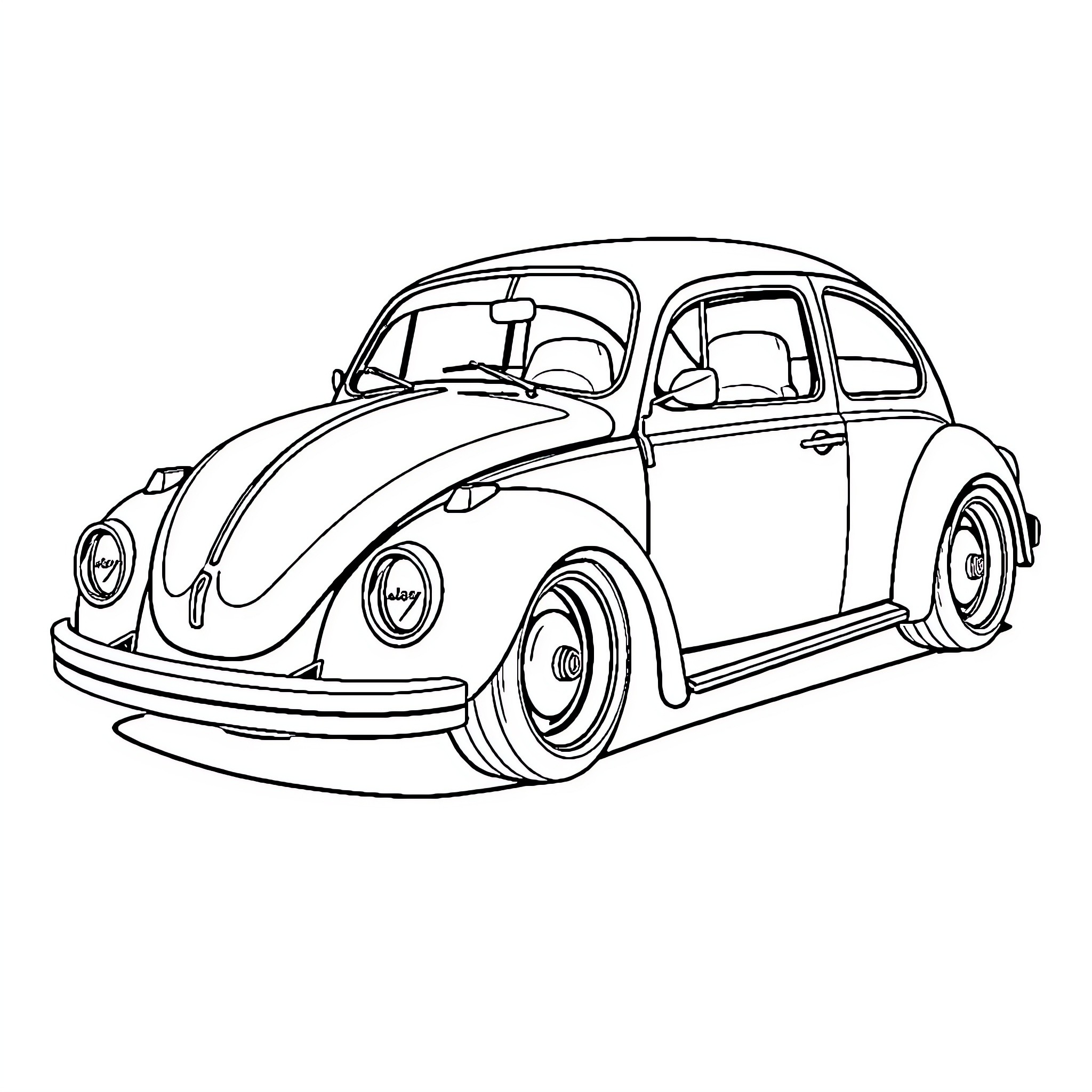 Car parked on the road Coloring Page (free black-and-white line drawing printable PDF for all, from beginners to advanced learners, including children, teens, adults, and seniors)