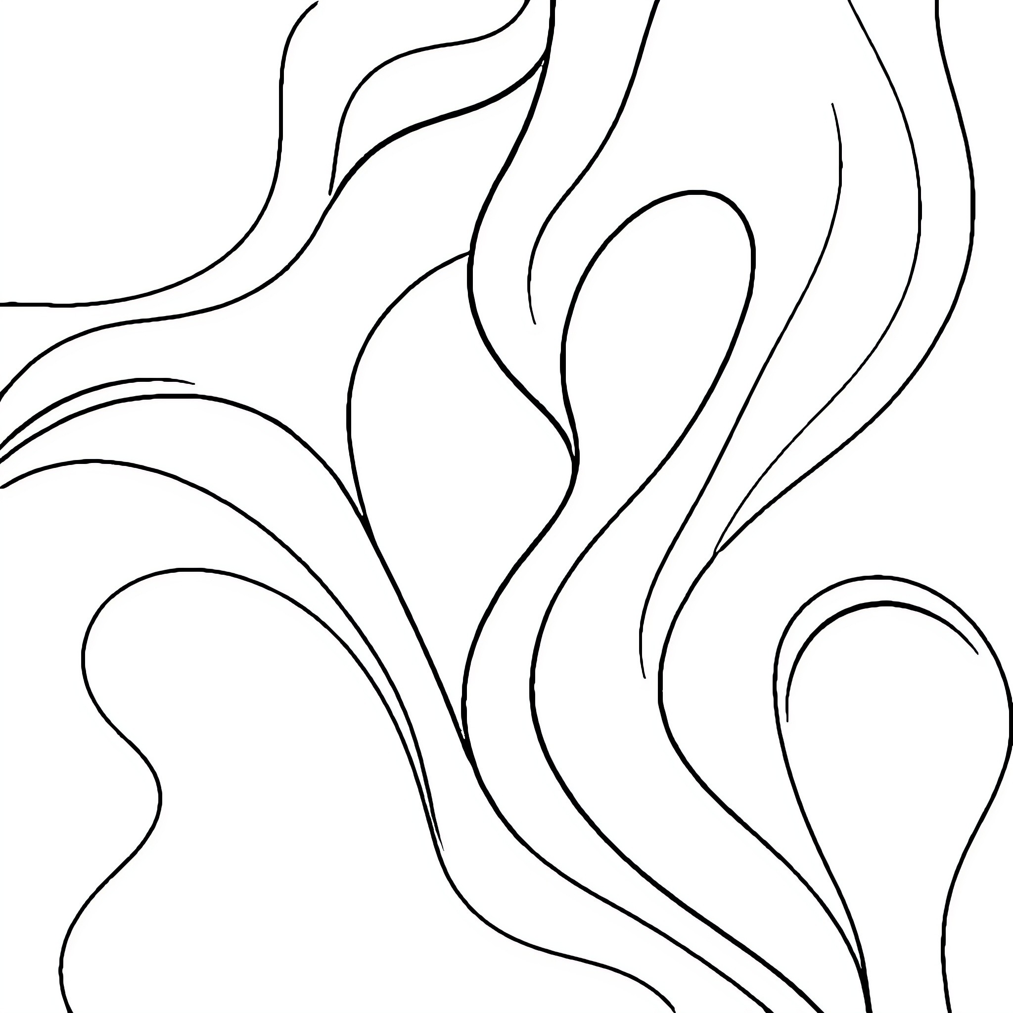 Abstract Art of Flowing Organic Shapes Coloring Page (free black-and-white line drawing printable PDF for all, from beginners to advanced learners, including children, teens, adults, and seniors)