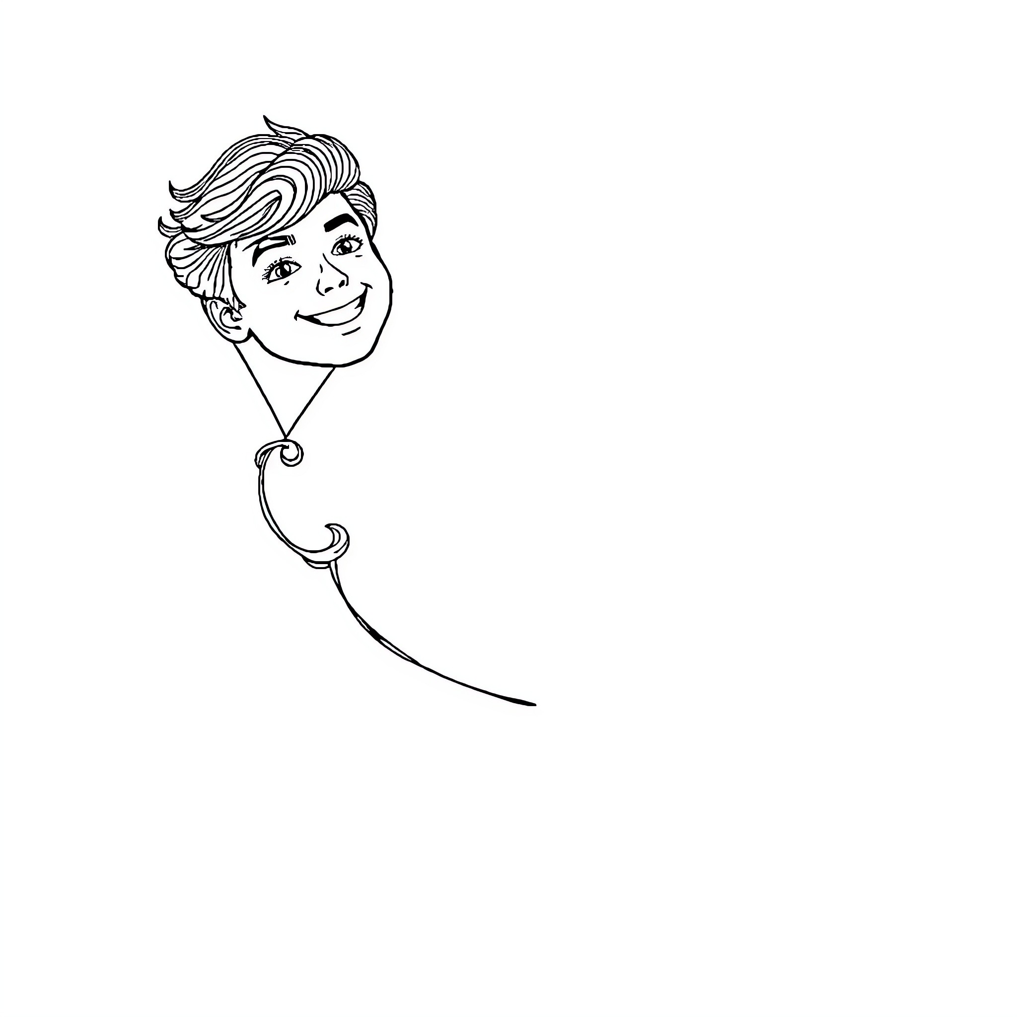 Harry Styles smiling and waving cheerfully Coloring Page (free black-and-white line drawing printable PDF for all, from beginners to advanced learners, including children, teens, adults, and seniors)