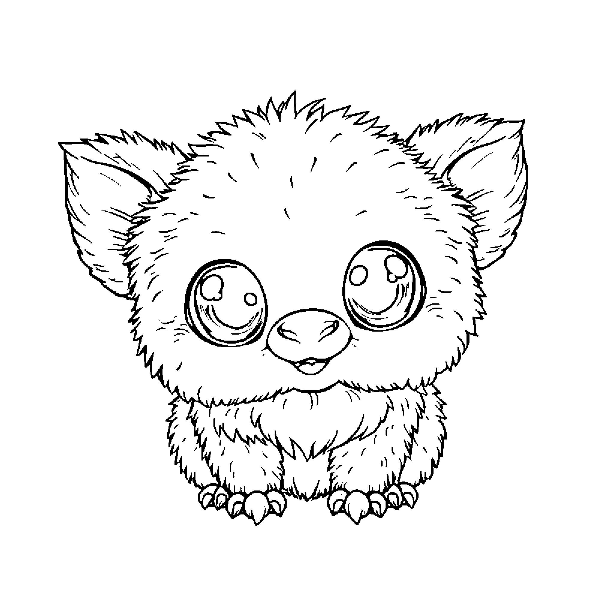 Labubu's Joyful Expressions and Playful Appearance Coloring Page (free black-and-white line drawing printable PDF for all, from beginners to advanced learners, including children, teens, adults, and seniors)