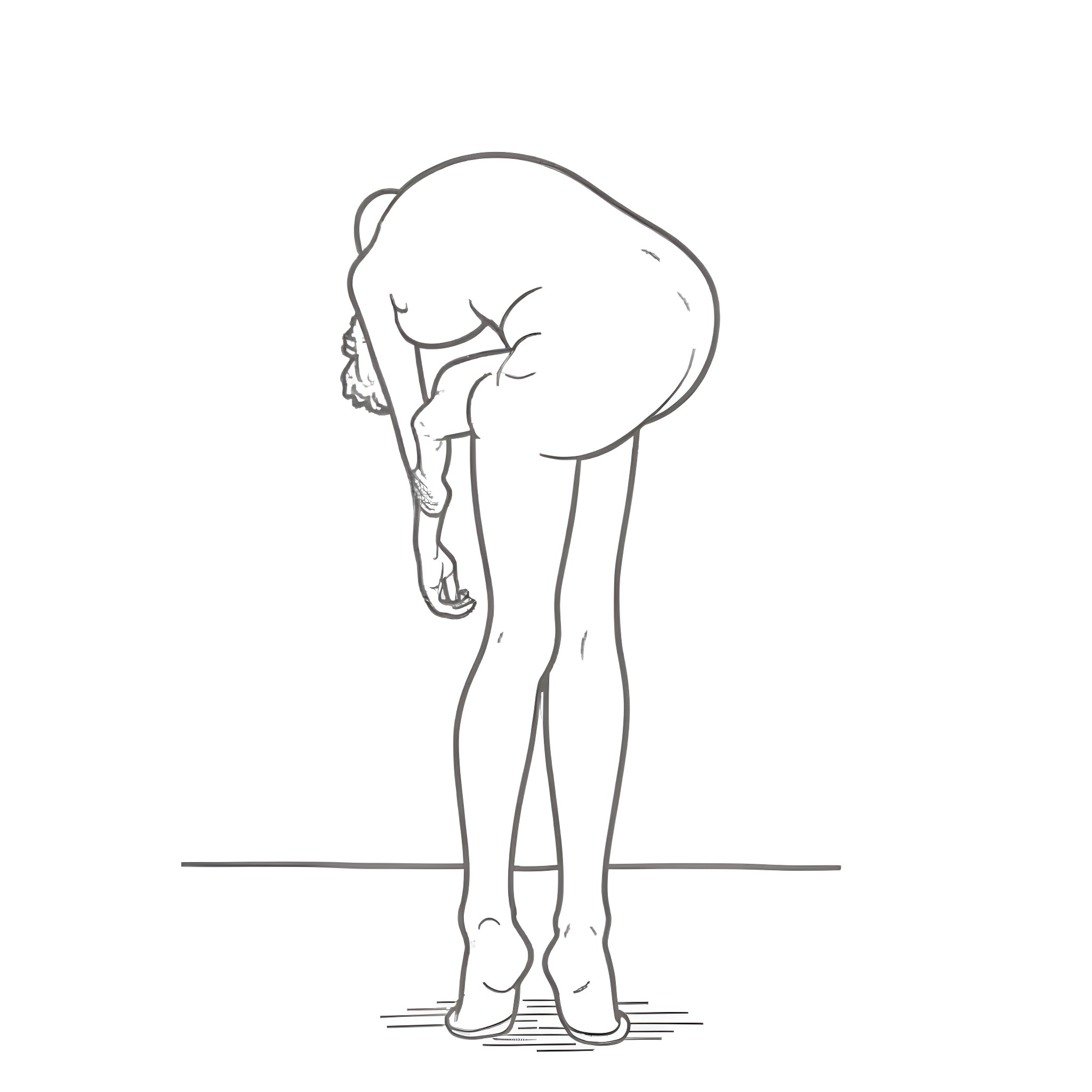 Figure of a person in a thoughtful pose Coloring Page (free black-and-white line drawing printable PDF for all, from beginners to advanced learners, including children, teens, adults, and seniors)