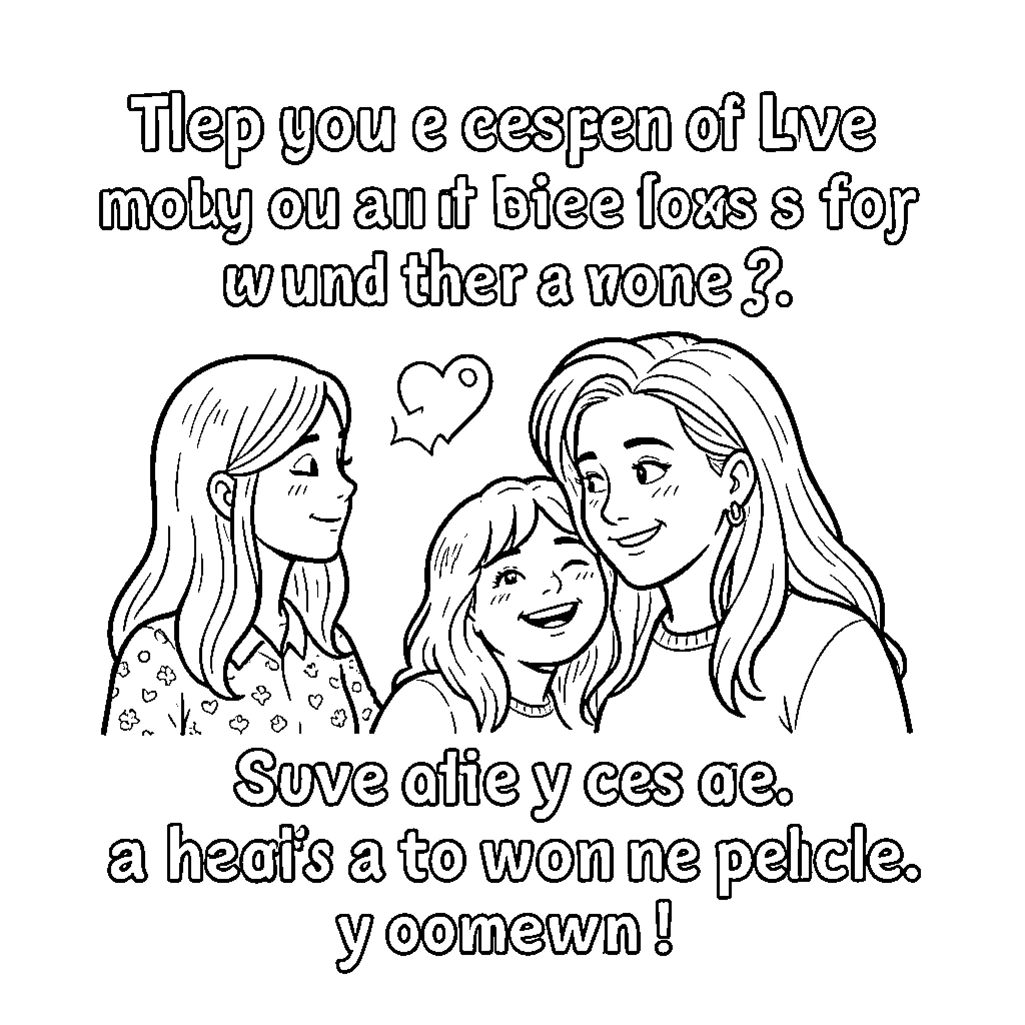You’re the Best group of happy smiling women Coloring Page (free black-and-white line drawing printable PDF for all, from beginners to advanced learners, including children, teens, adults, and seniors)