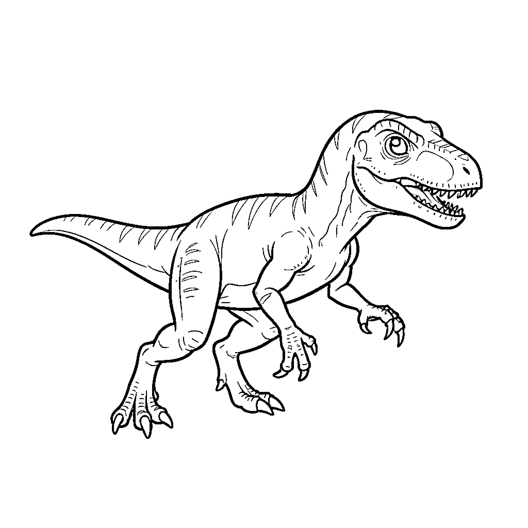Vellocidaptor Dinosaur's Fierce Prowl Coloring Page (free black-and-white line drawing printable PDF for all, from beginners to advanced learners, including children, teens, adults, and seniors)