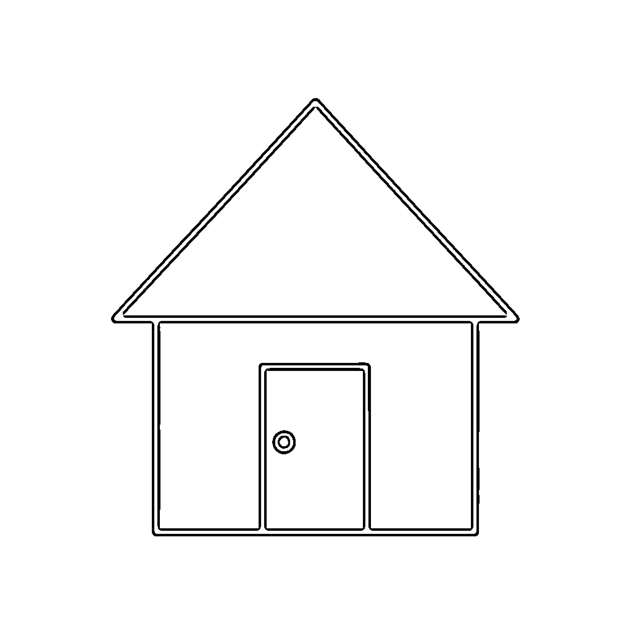House standing simple with a single door Coloring Page (free black-and-white line drawing printable PDF for all, from beginners to advanced learners, including children, teens, adults, and seniors)