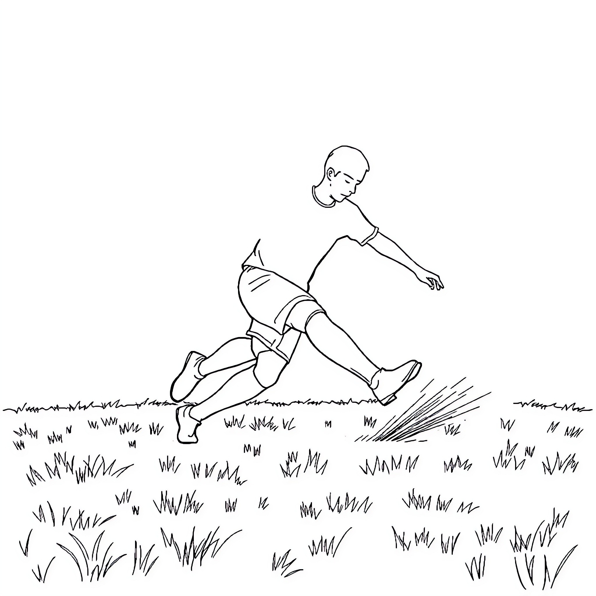 Football player running through the field Coloring Page (free black-and-white line drawing printable PDF for all, from beginners to advanced learners, including children, teens, adults, and seniors)