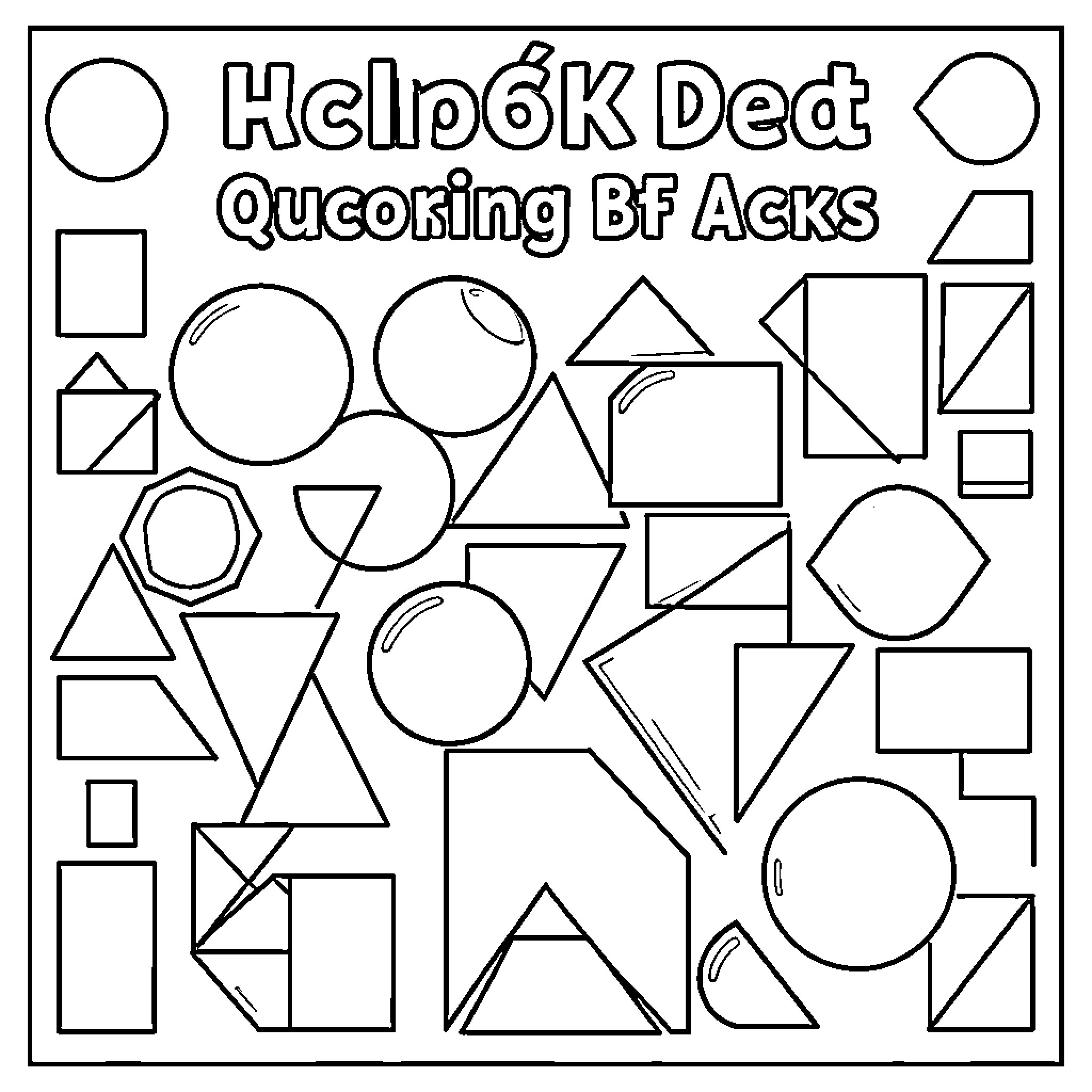 Quadrilateral shapes scattered across a playful pattern Coloring Page (free black-and-white line drawing printable PDF for all, from beginners to advanced learners, including children, teens, adults, and seniors)