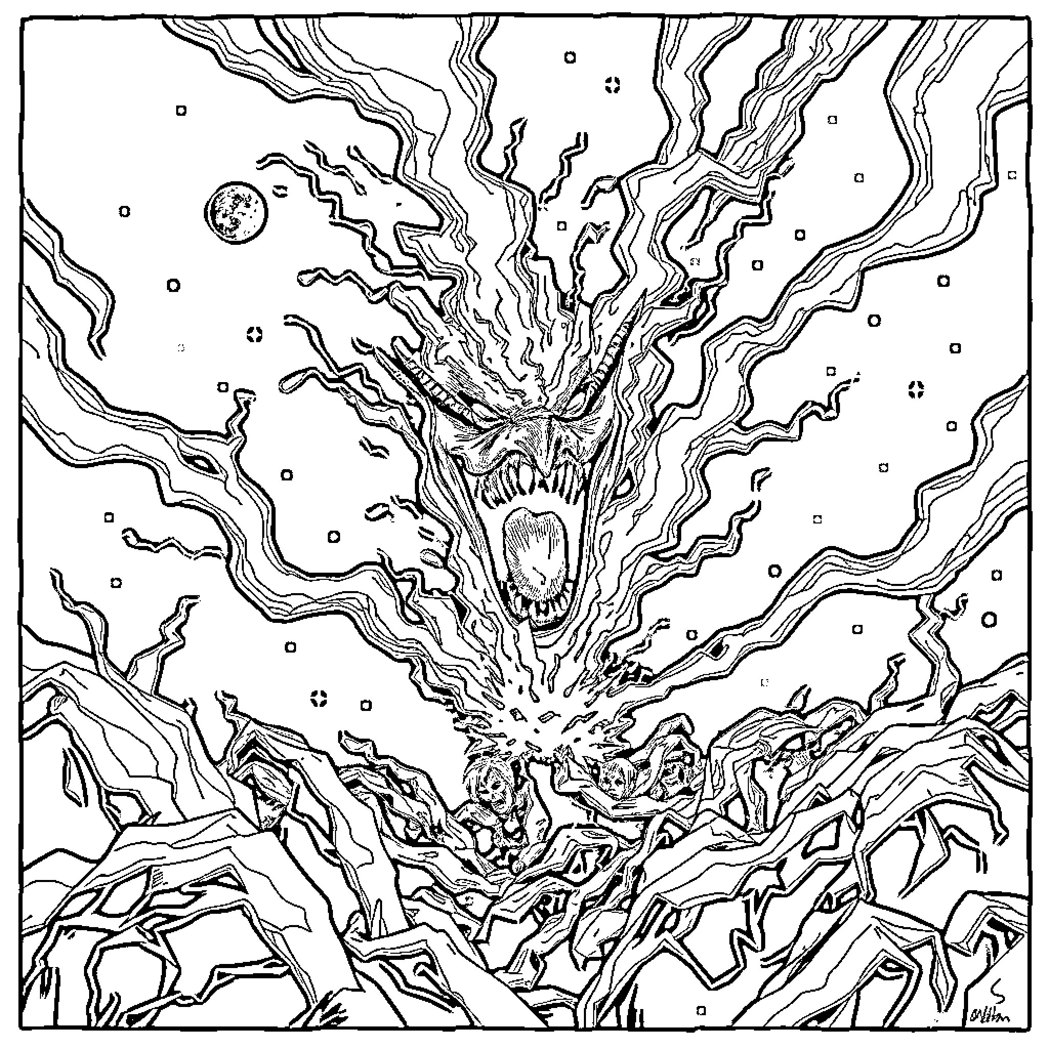 Night Fury Unleashing Powerful Energy Blast Coloring Page (free black-and-white line drawing printable PDF for all, from beginners to advanced learners, including children, teens, adults, and seniors)