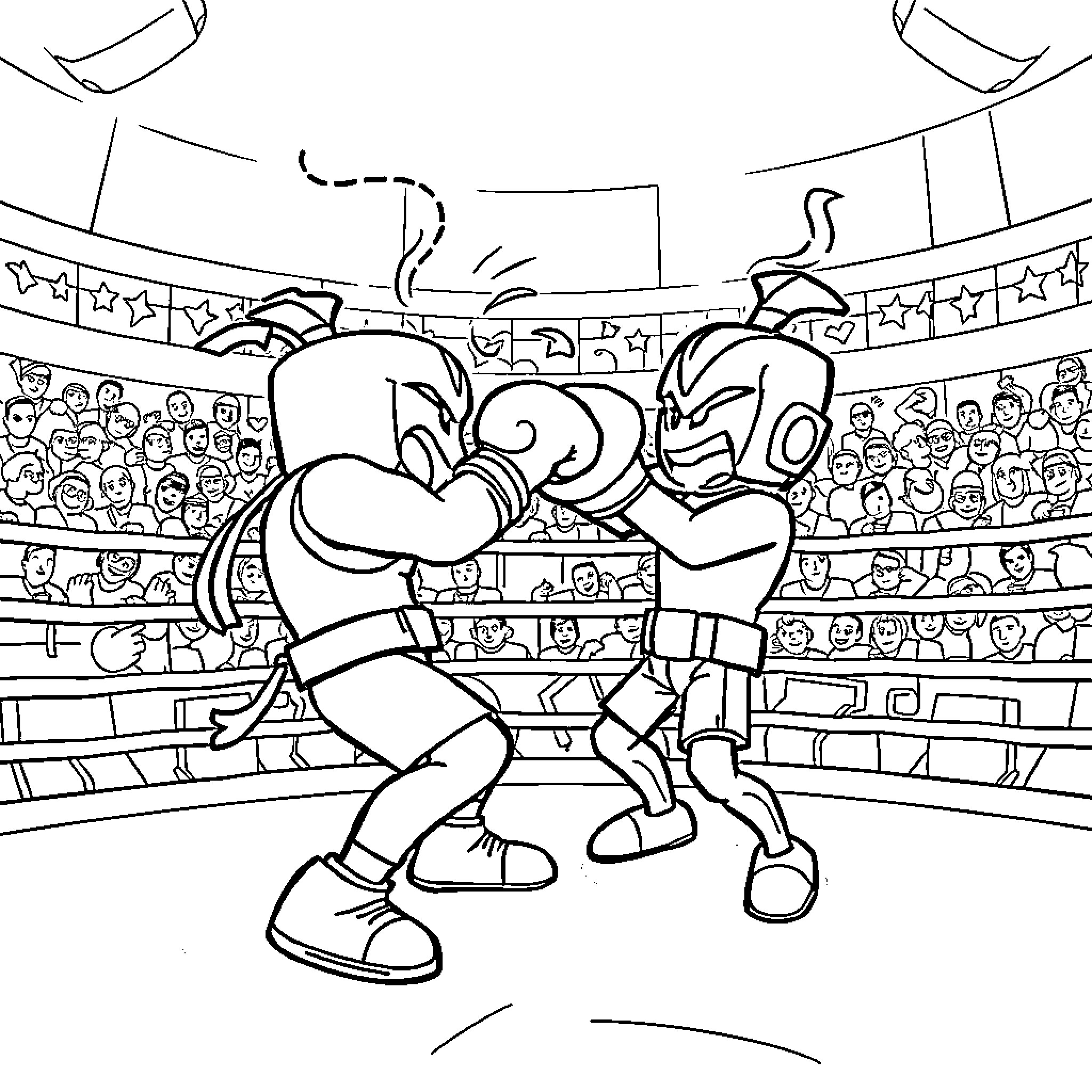 Brawl Stars: Epic Showdown in the Arena Coloring Page (free black-and-white line drawing printable PDF for all, from beginners to advanced learners, including children, teens, adults, and seniors)