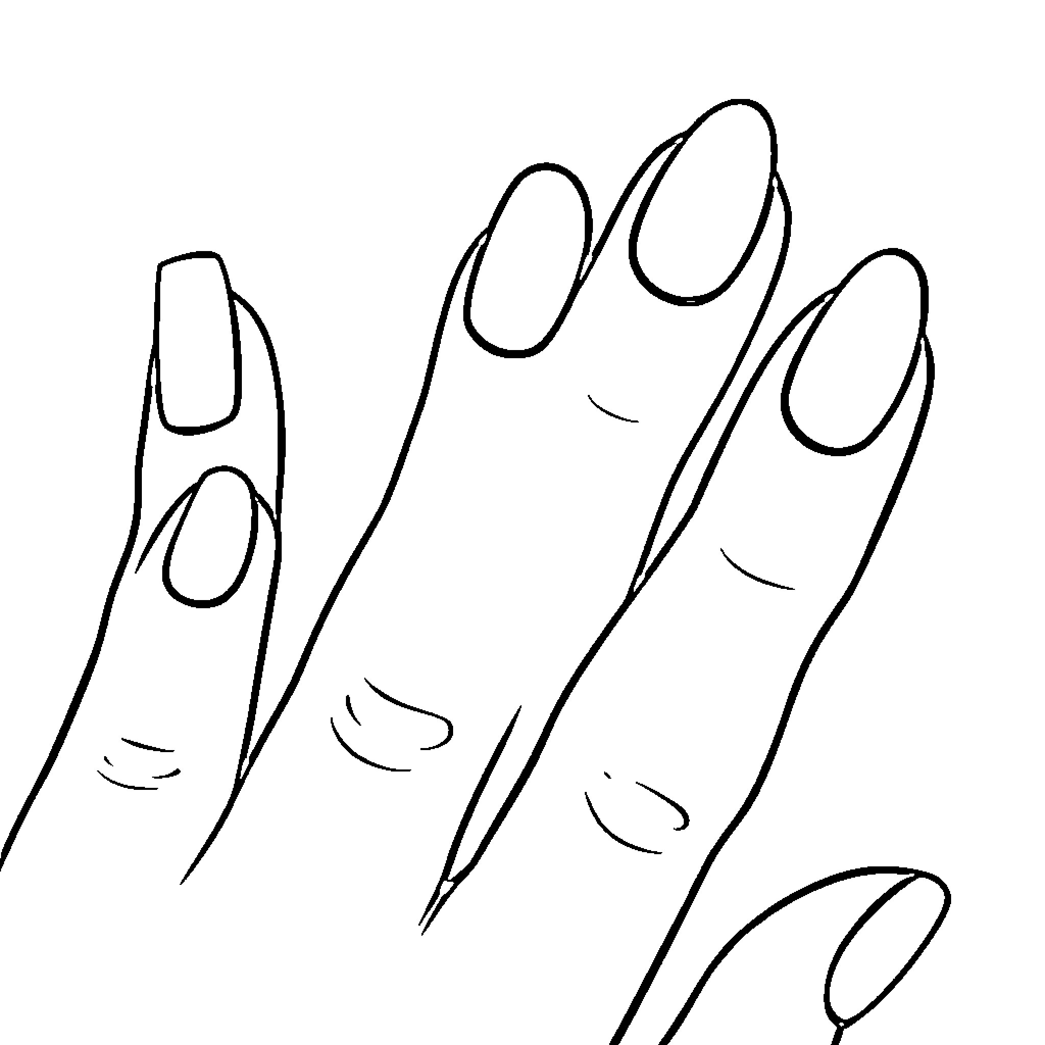 Nail Painting Hands in Simple Outline Coloring Page (free black-and-white line drawing printable PDF for all, from beginners to advanced learners, including children, teens, adults, and seniors)