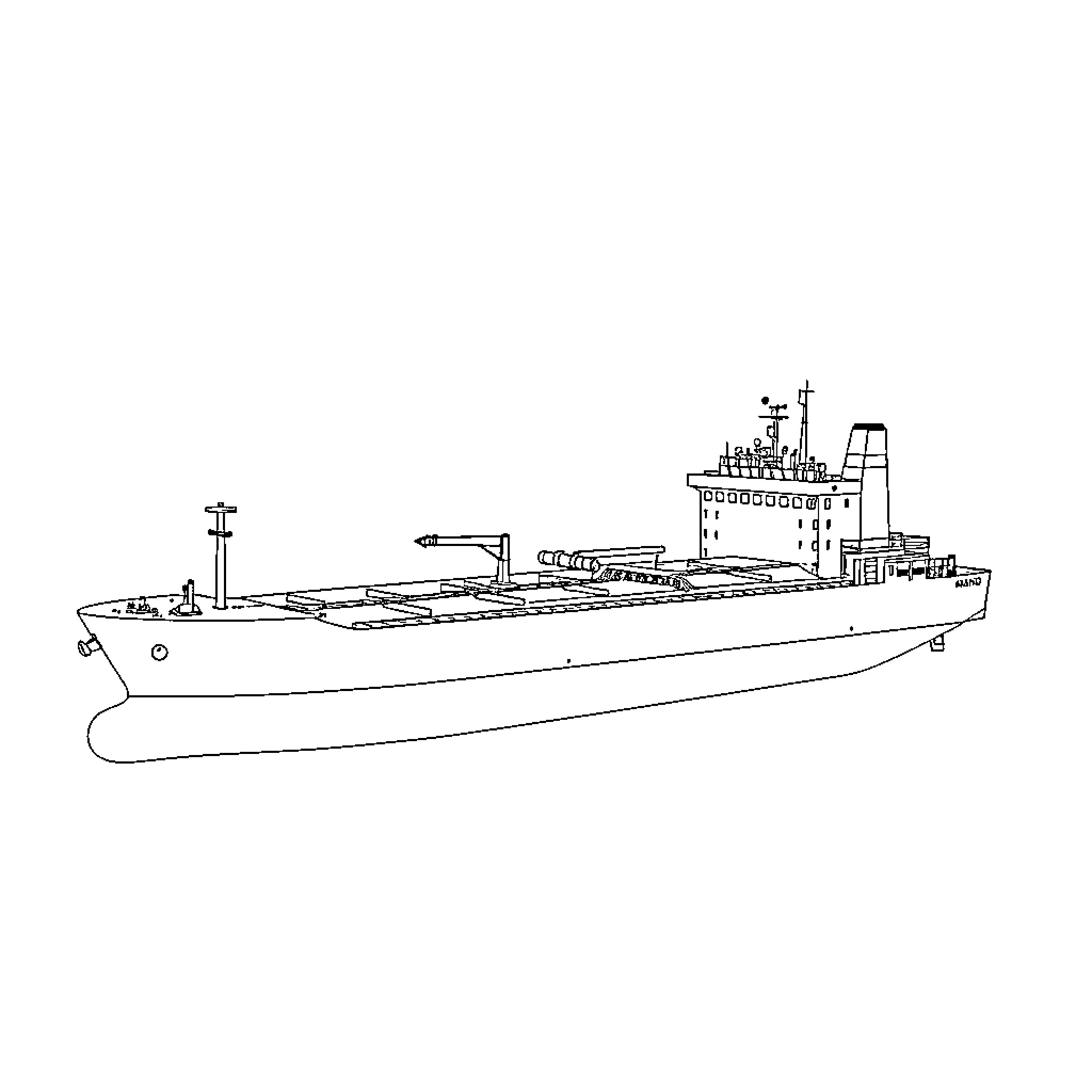 Tanker Vessel Transporting Goods at Sea Coloring Page (free black-and-white line drawing printable PDF for all, from beginners to advanced learners, including children, teens, adults, and seniors)