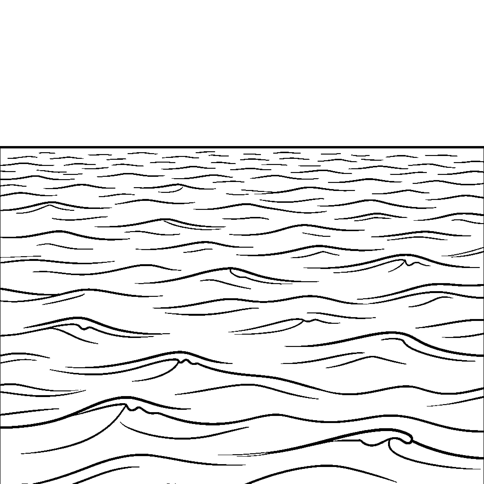 Sea waves rippling across the vast ocean surface Coloring Page (free black-and-white line drawing printable PDF for all, from beginners to advanced learners, including children, teens, adults, and seniors)
