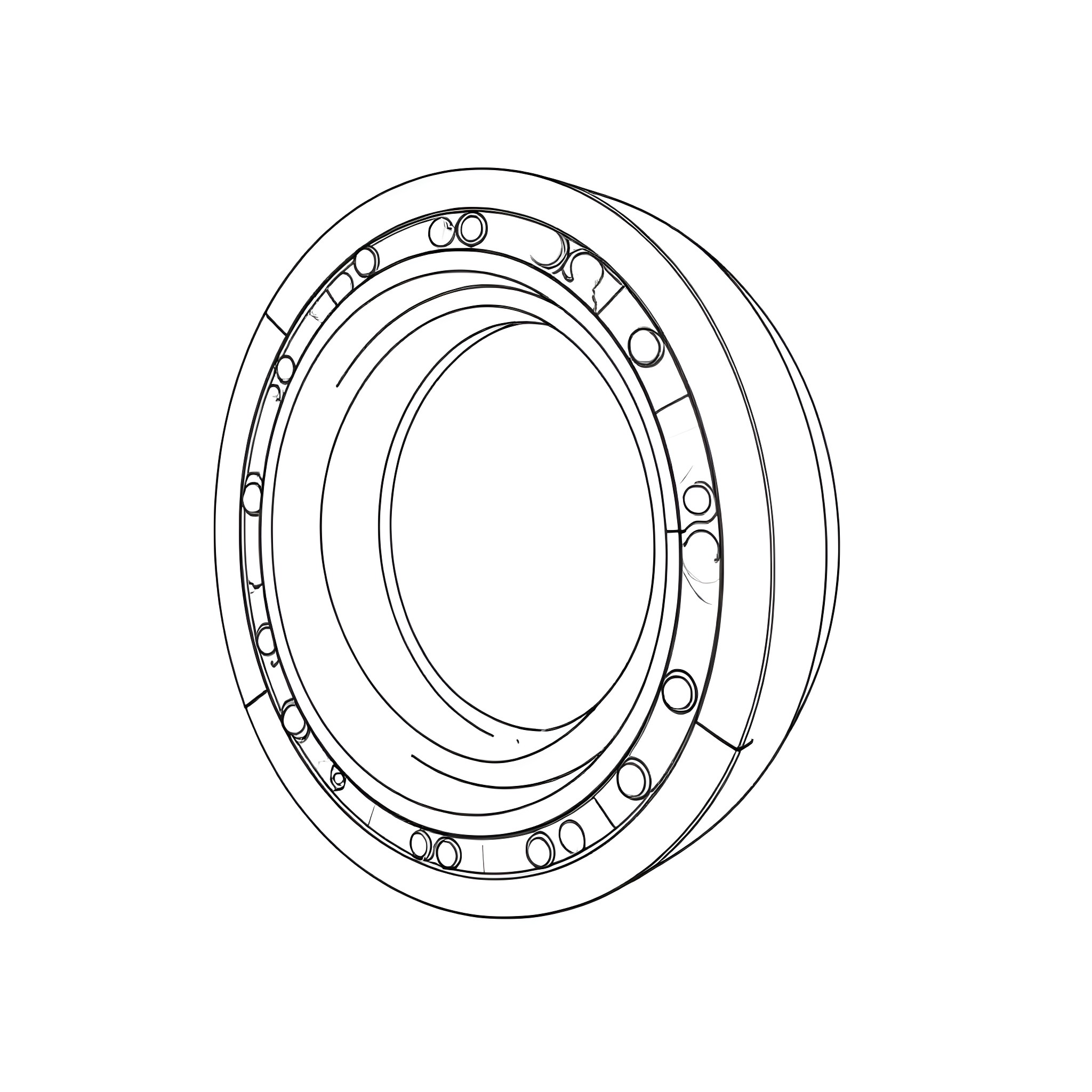 Bearing components in a technical drawing Coloring Page (free black-and-white line drawing printable PDF for all, from beginners to advanced learners, including children, teens, adults, and seniors)