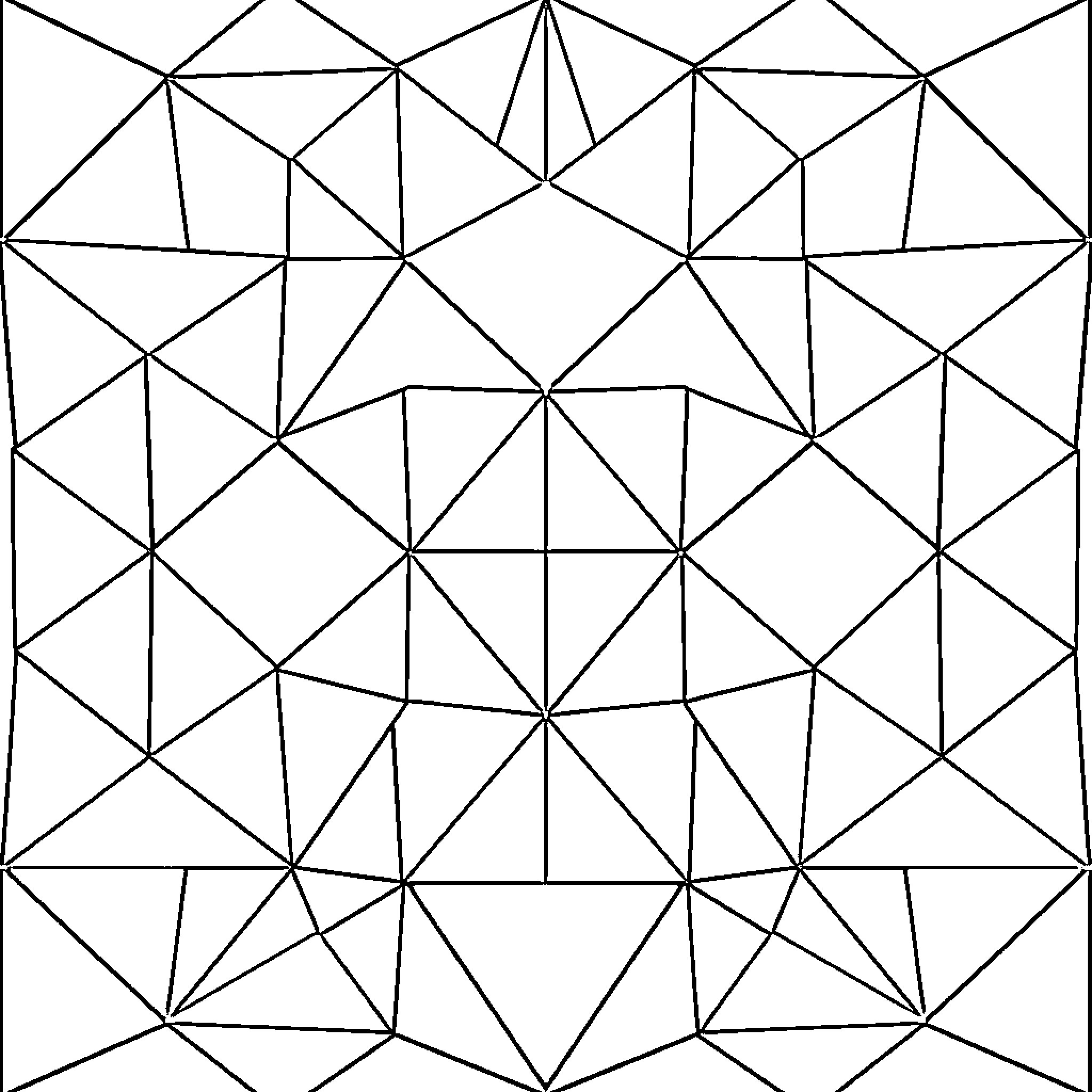 Triangle pattern with interlocking shapes Coloring Page (free black-and-white line drawing printable PDF for all, from beginners to advanced learners, including children, teens, adults, and seniors)