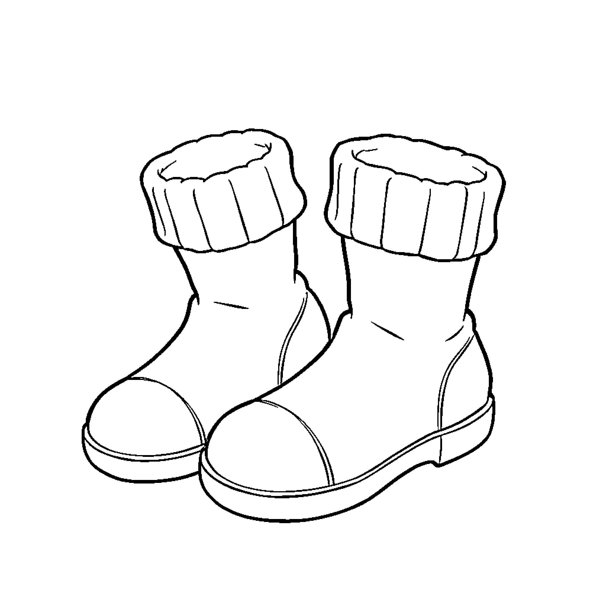 Minions wearing silly snow boots Coloring Page (free black-and-white line drawing printable PDF for all, from beginners to advanced learners, including children, teens, adults, and seniors)