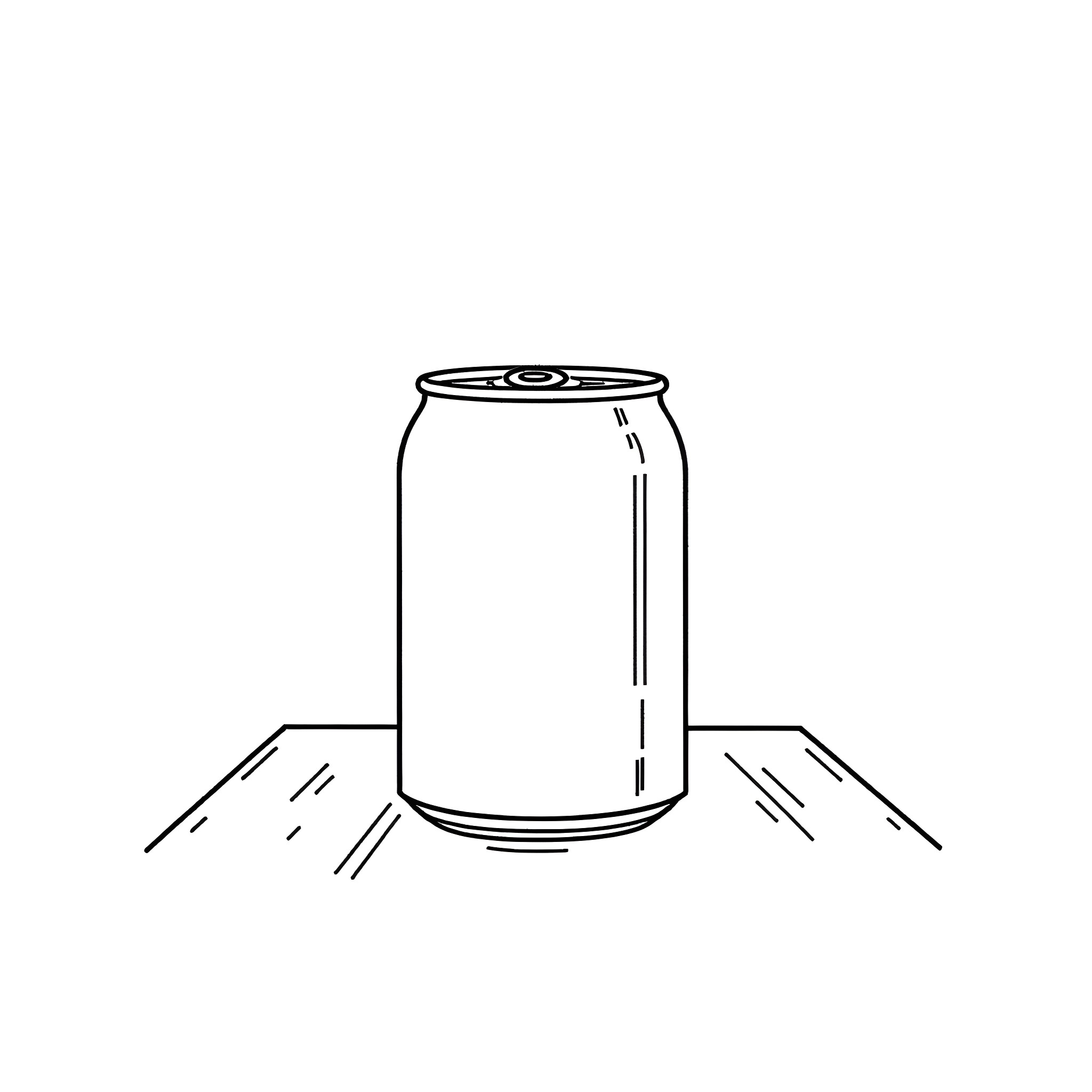 Can a drink can be balanced on the table Coloring Page (free black-and-white line drawing printable PDF for all, from beginners to advanced learners, including children, teens, adults, and seniors)