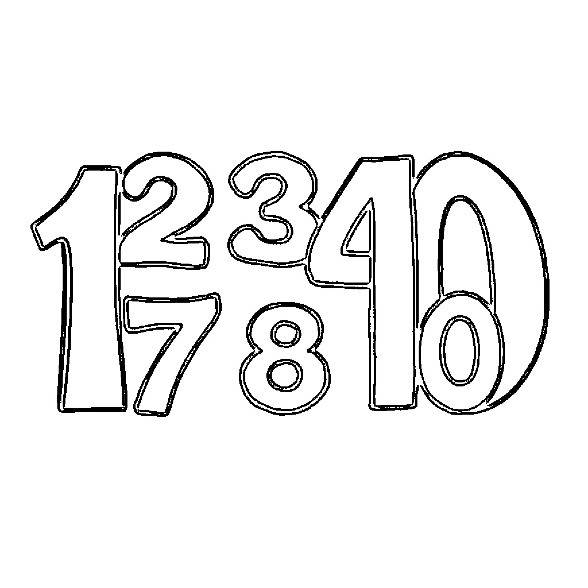 Number Collage of Handwritten Numeric Symbols Coloring Page (free black-and-white line drawing printable PDF for all, from beginners to advanced learners, including children, teens, adults, and seniors)